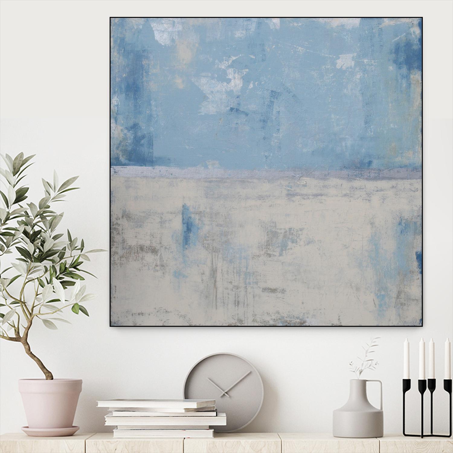 Silver Aura by Erin Ashley on GIANT ART - blue abstract