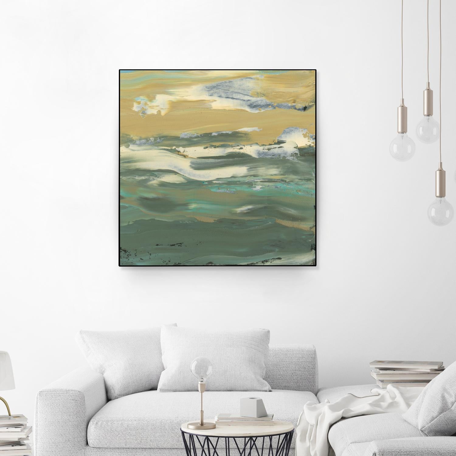 Green Waters Edge II by Alicia Ludwig on GIANT ART - beige abstract