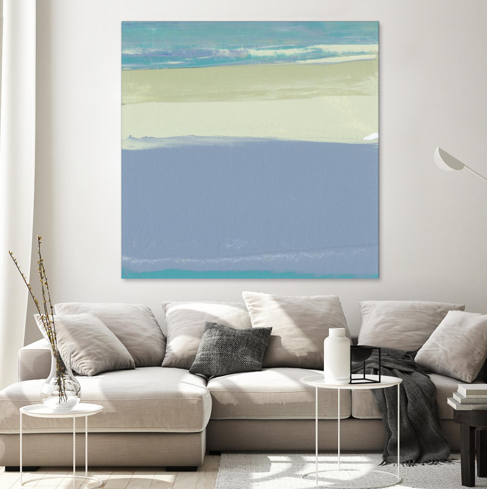 Blue Coast I by Sharon Gordon on GIANT ART - beige abstract