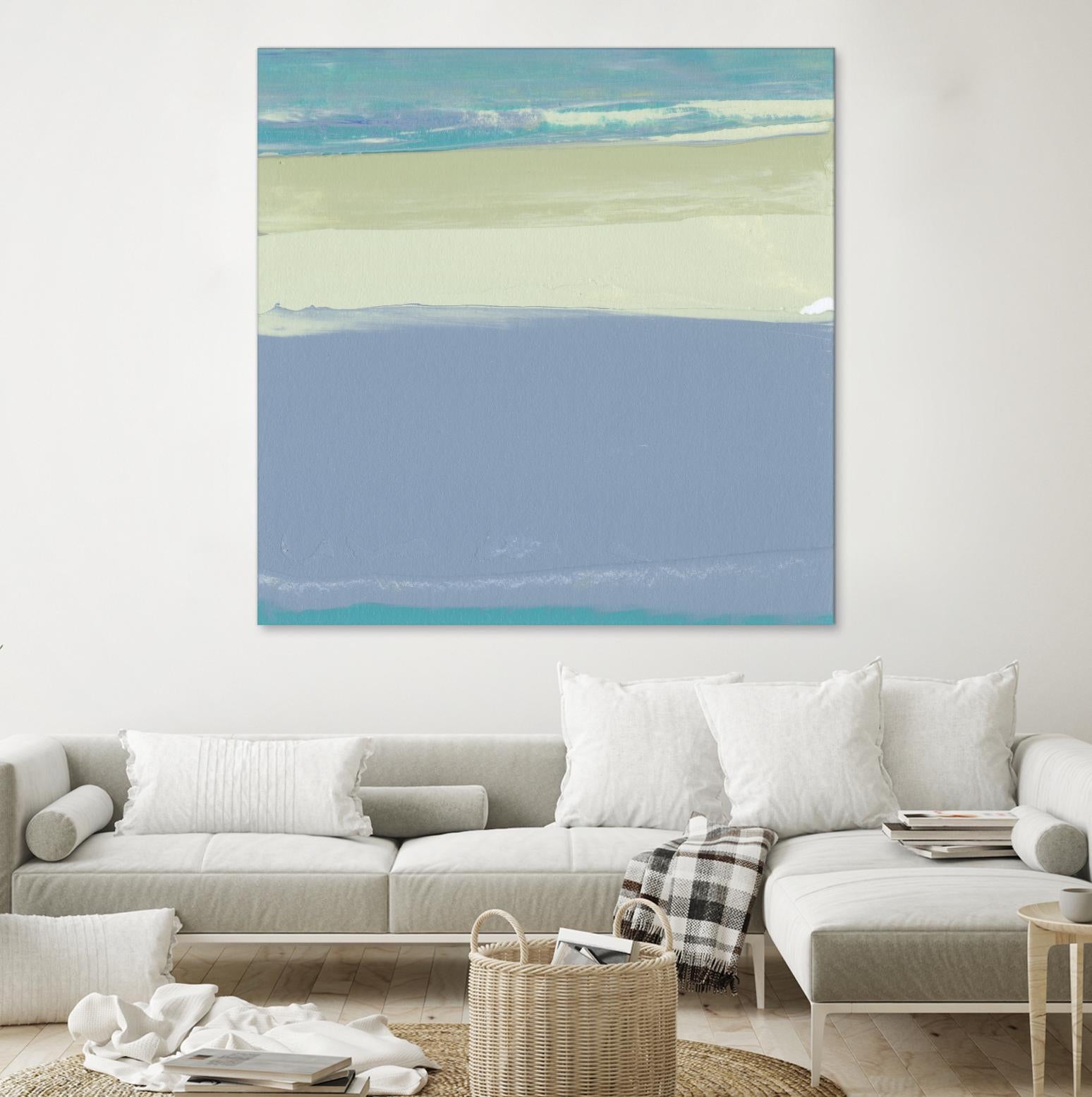 Blue Coast I by Sharon Gordon on GIANT ART - beige abstract