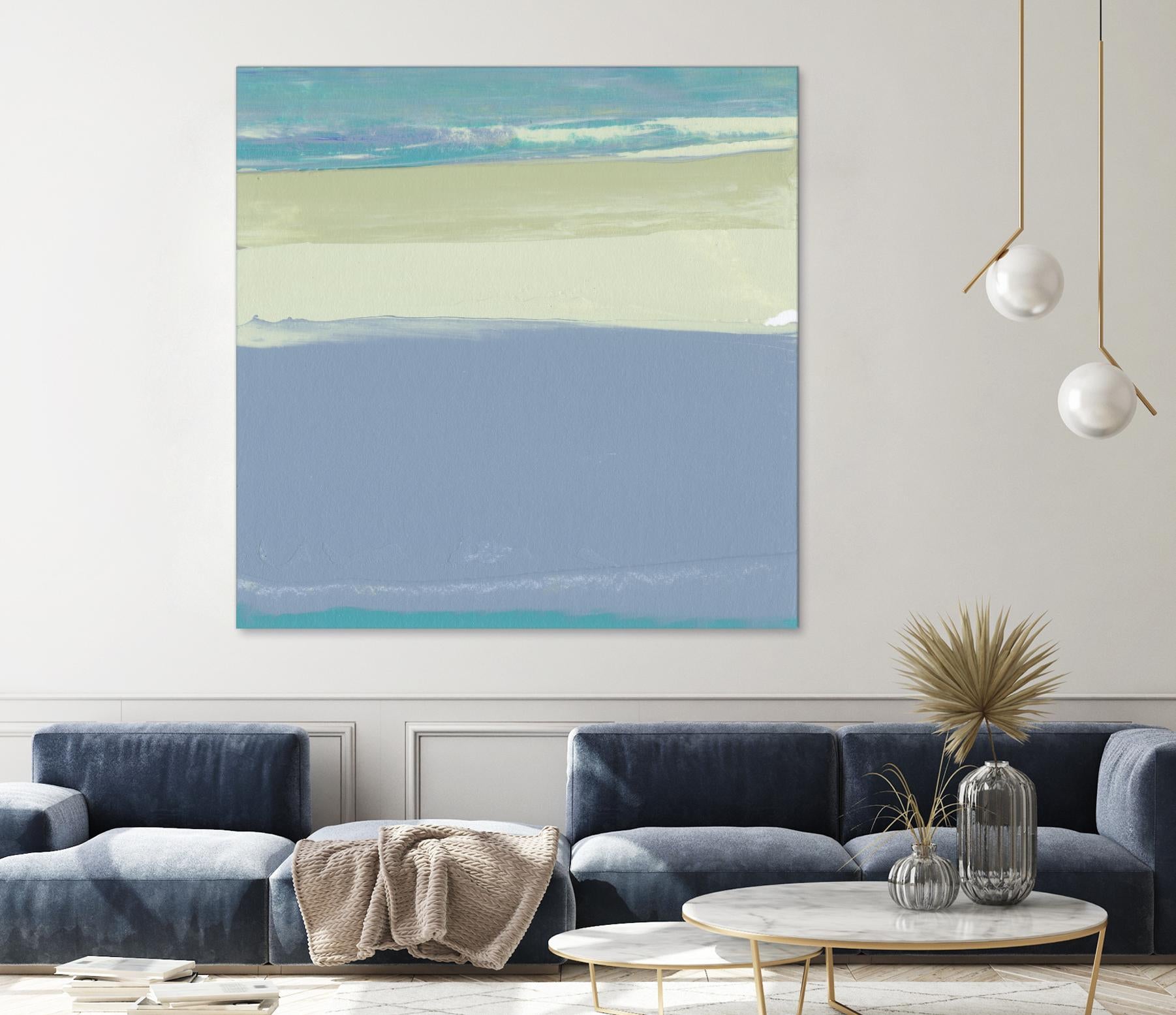 Blue Coast I by Sharon Gordon on GIANT ART - beige abstract