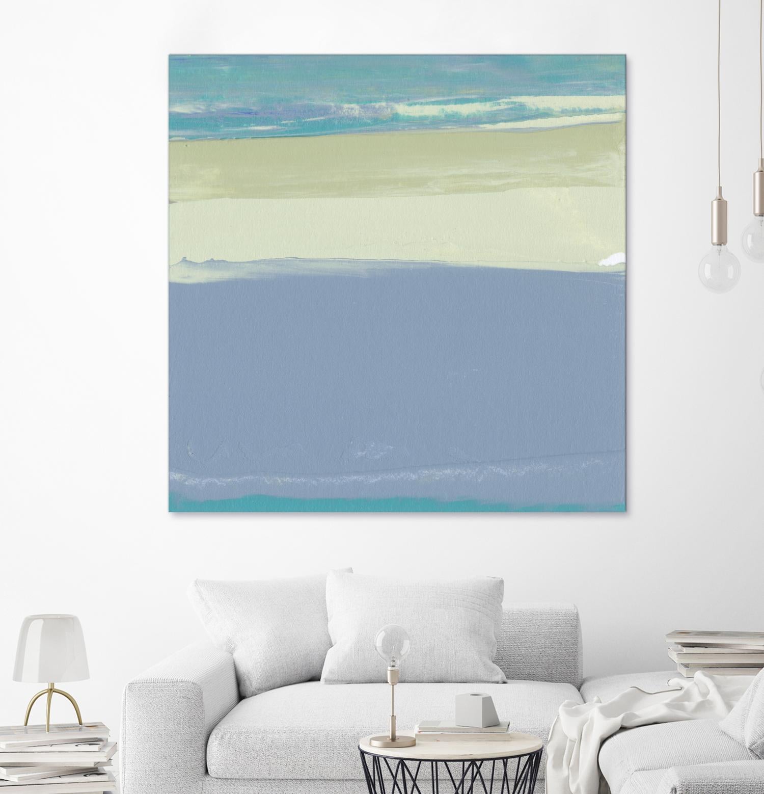 Blue Coast I by Sharon Gordon on GIANT ART - beige abstract