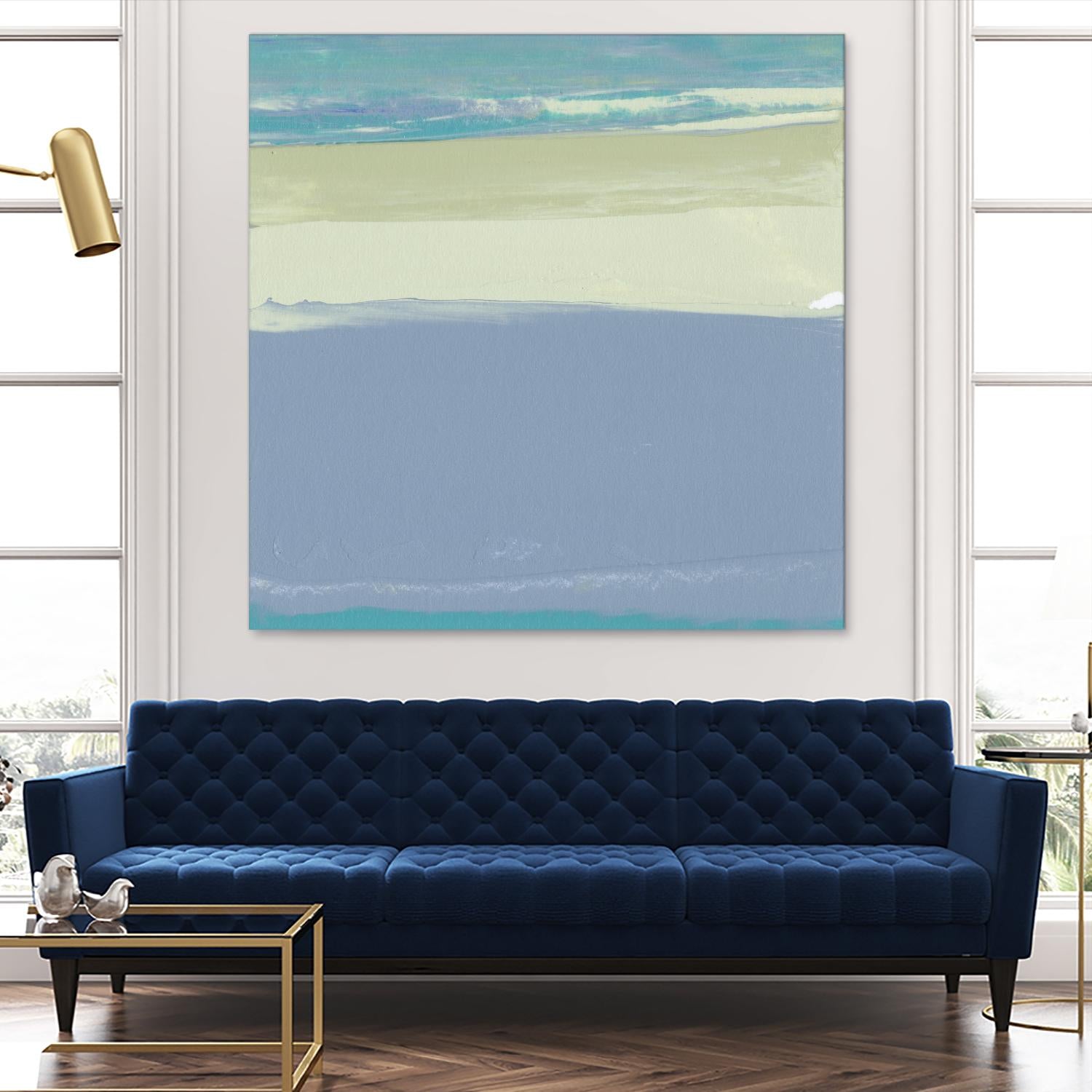 Blue Coast I by Sharon Gordon on GIANT ART - beige abstract