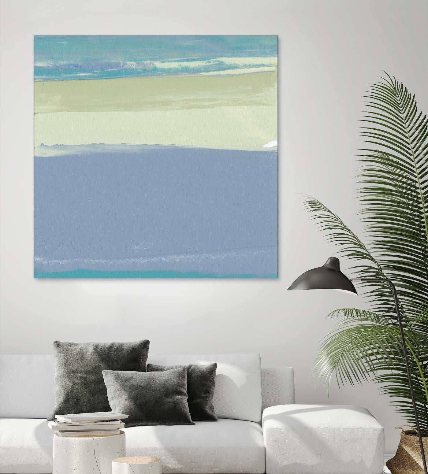 Blue Coast I by Sharon Gordon on GIANT ART - beige abstract