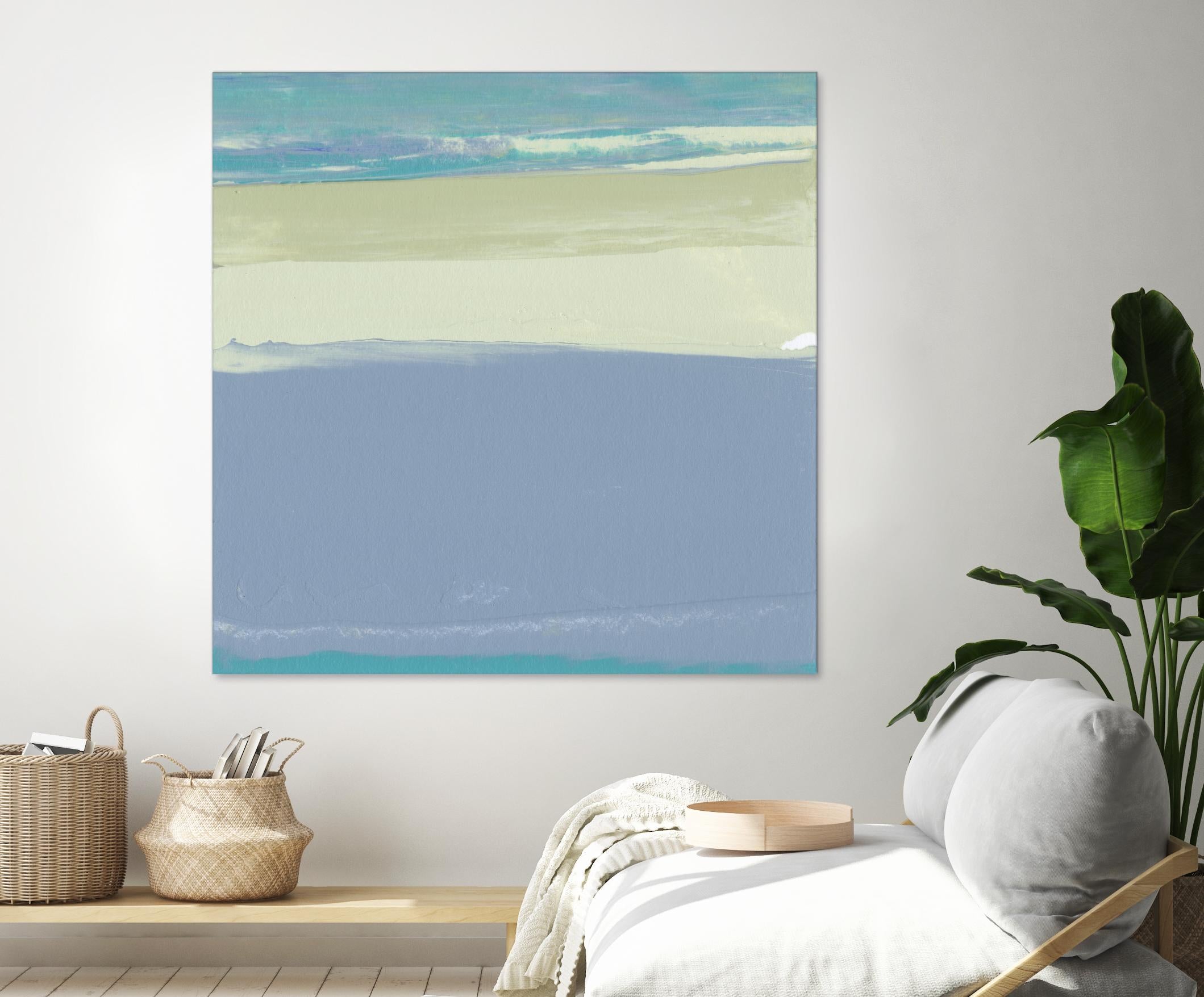 Blue Coast I by Sharon Gordon on GIANT ART - beige abstract