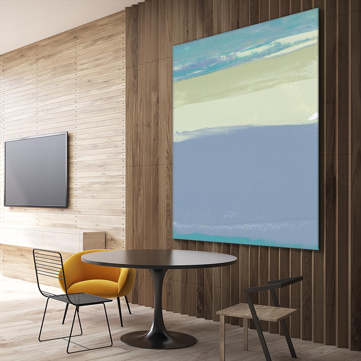 Blue Coast I by Sharon Gordon on GIANT ART - beige abstract