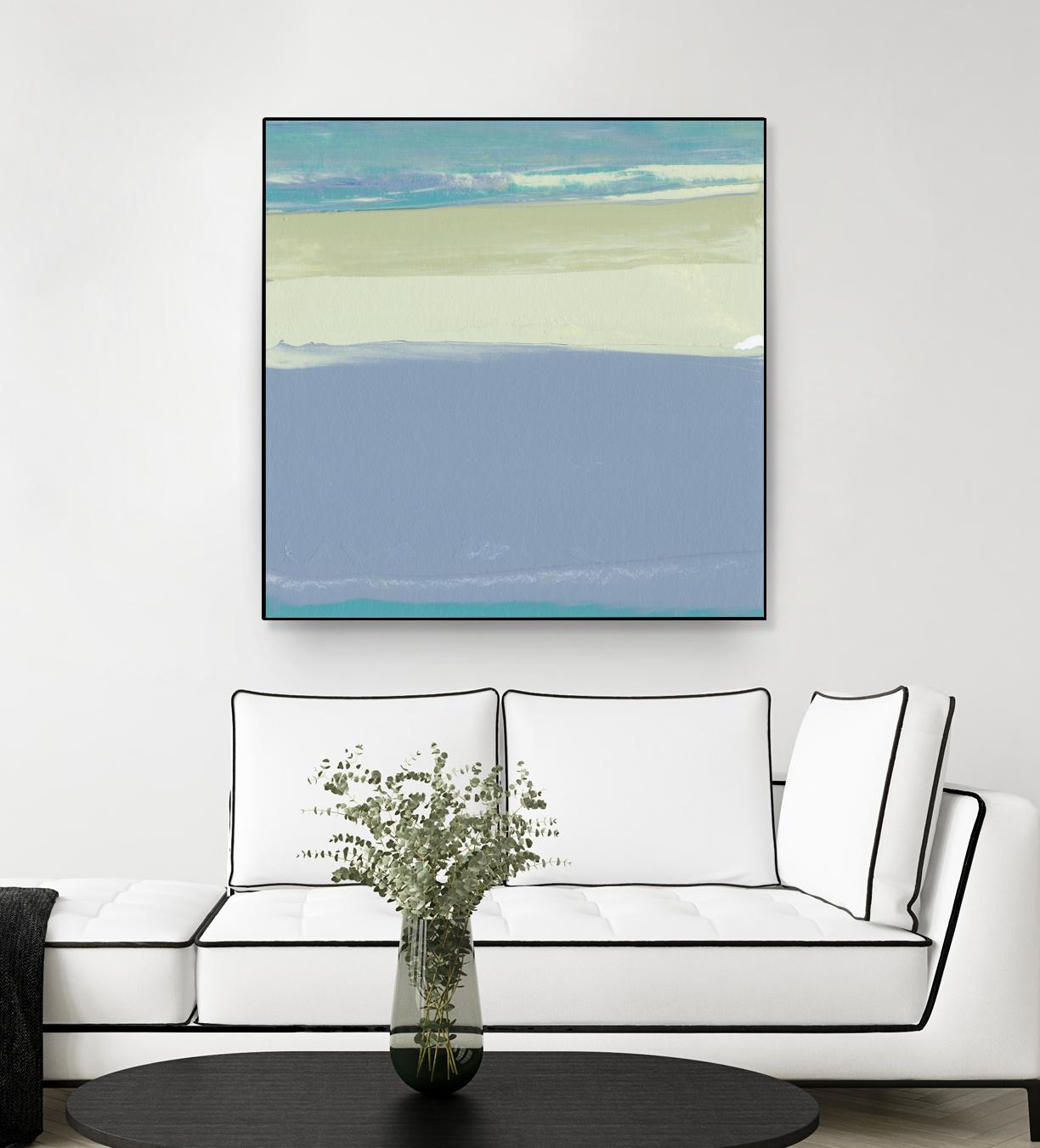 Blue Coast I by Sharon Gordon on GIANT ART - beige abstract