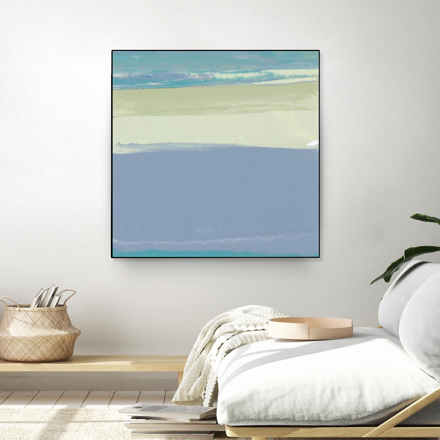 Blue Coast I by Sharon Gordon on GIANT ART - beige abstract
