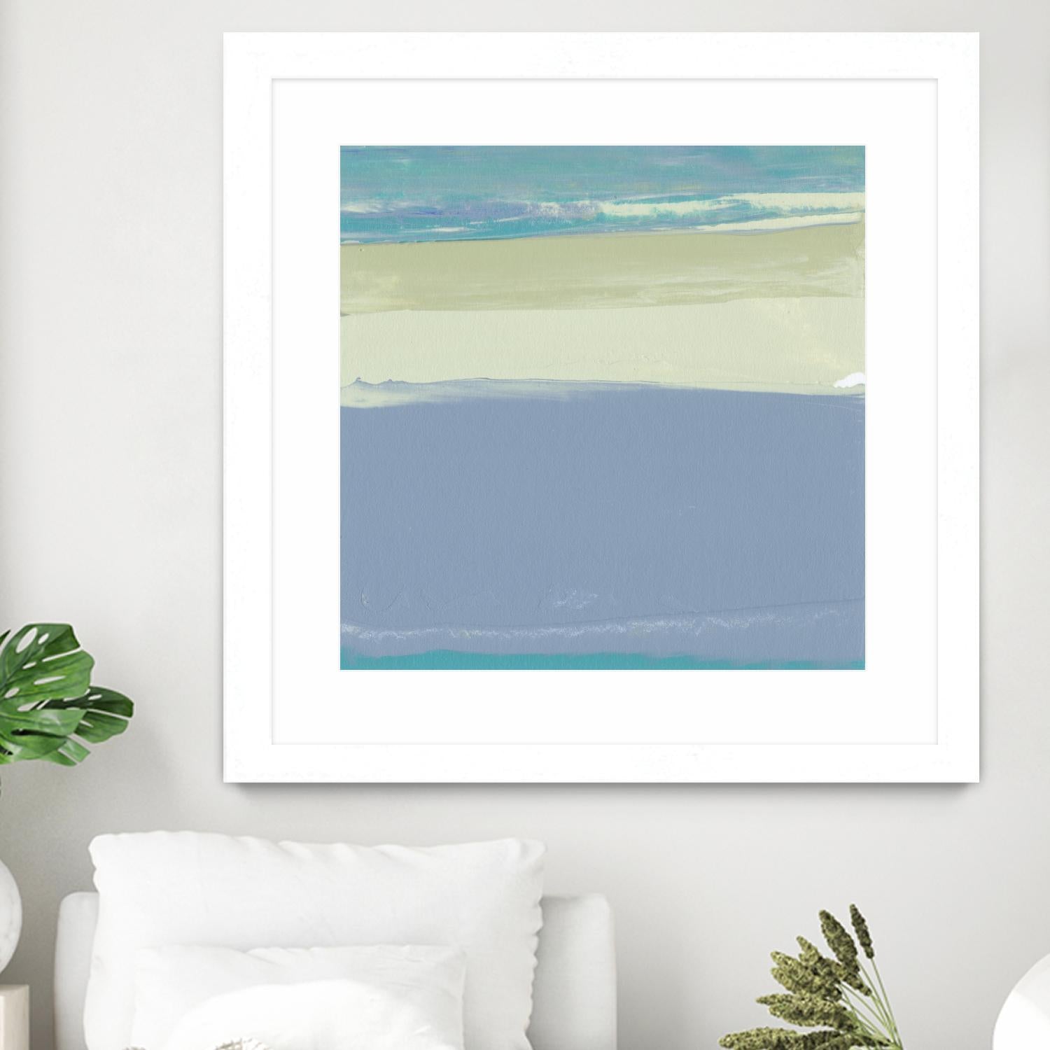 Blue Coast I by Sharon Gordon on GIANT ART - beige abstract