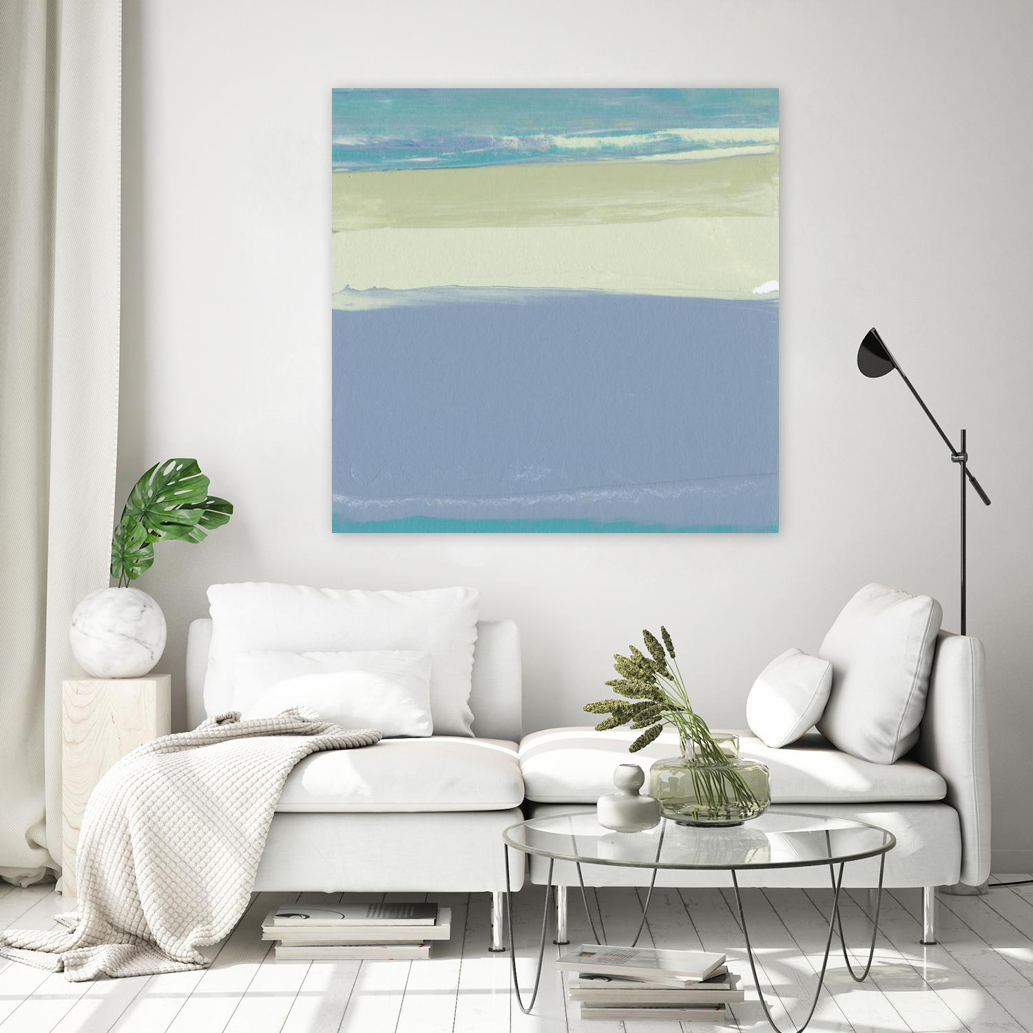 Blue Coast I by Sharon Gordon on GIANT ART - beige abstract