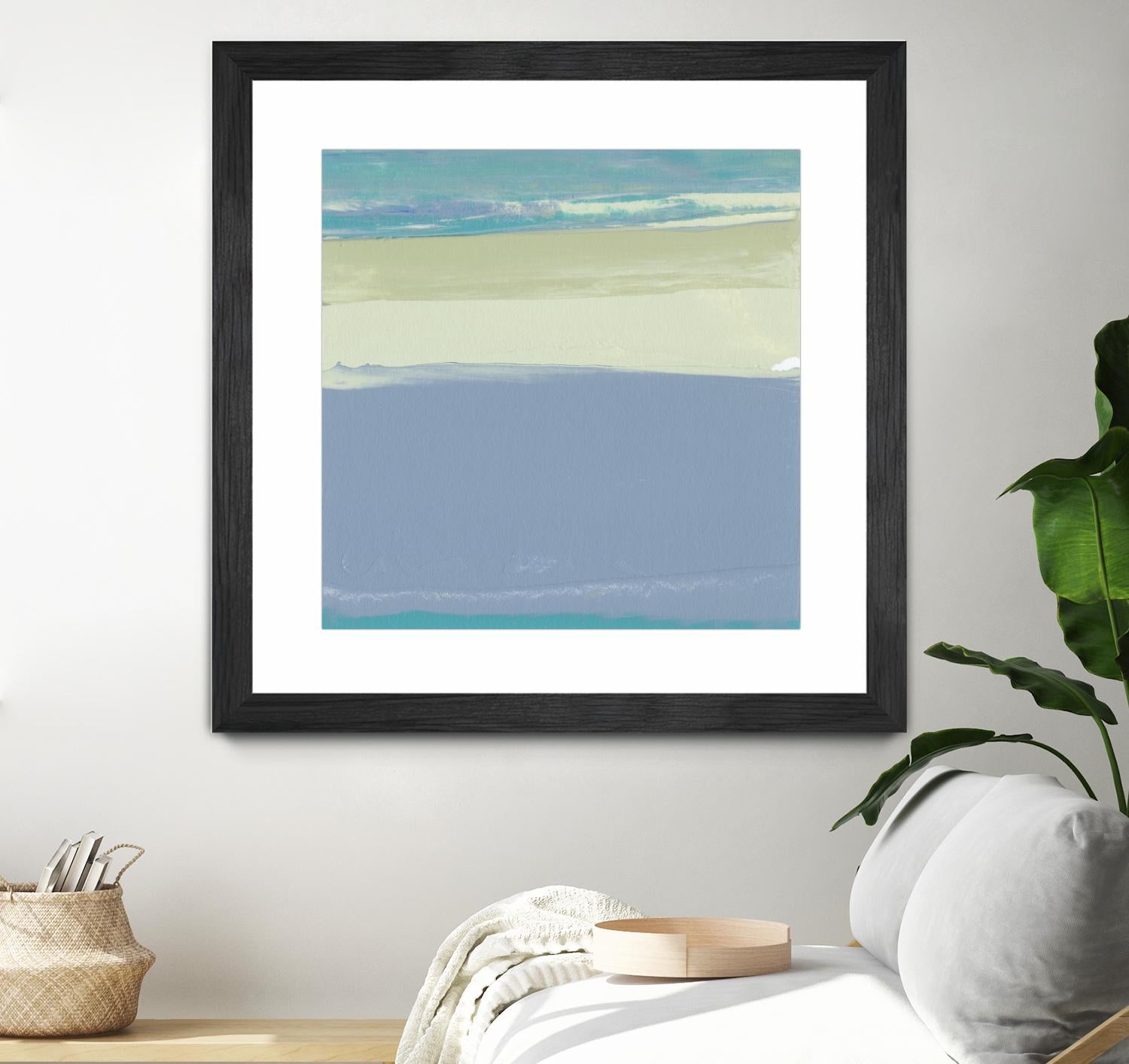 Blue Coast I by Sharon Gordon on GIANT ART - beige abstract