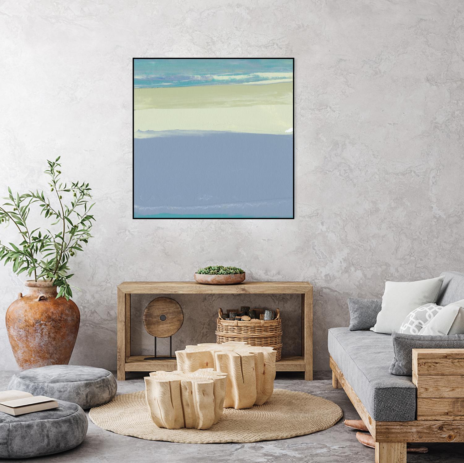 Blue Coast I by Sharon Gordon on GIANT ART - beige abstract