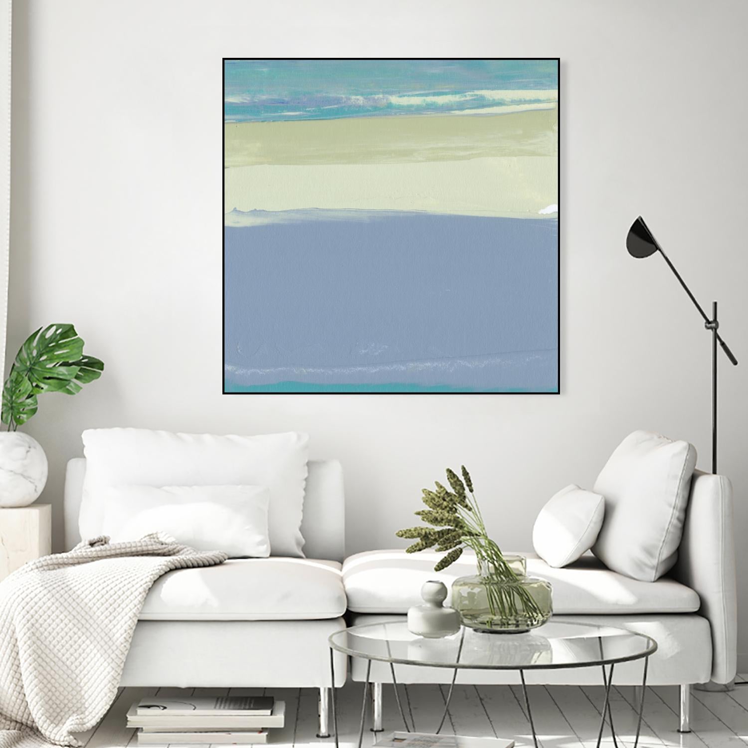 Blue Coast I by Sharon Gordon on GIANT ART - beige abstract