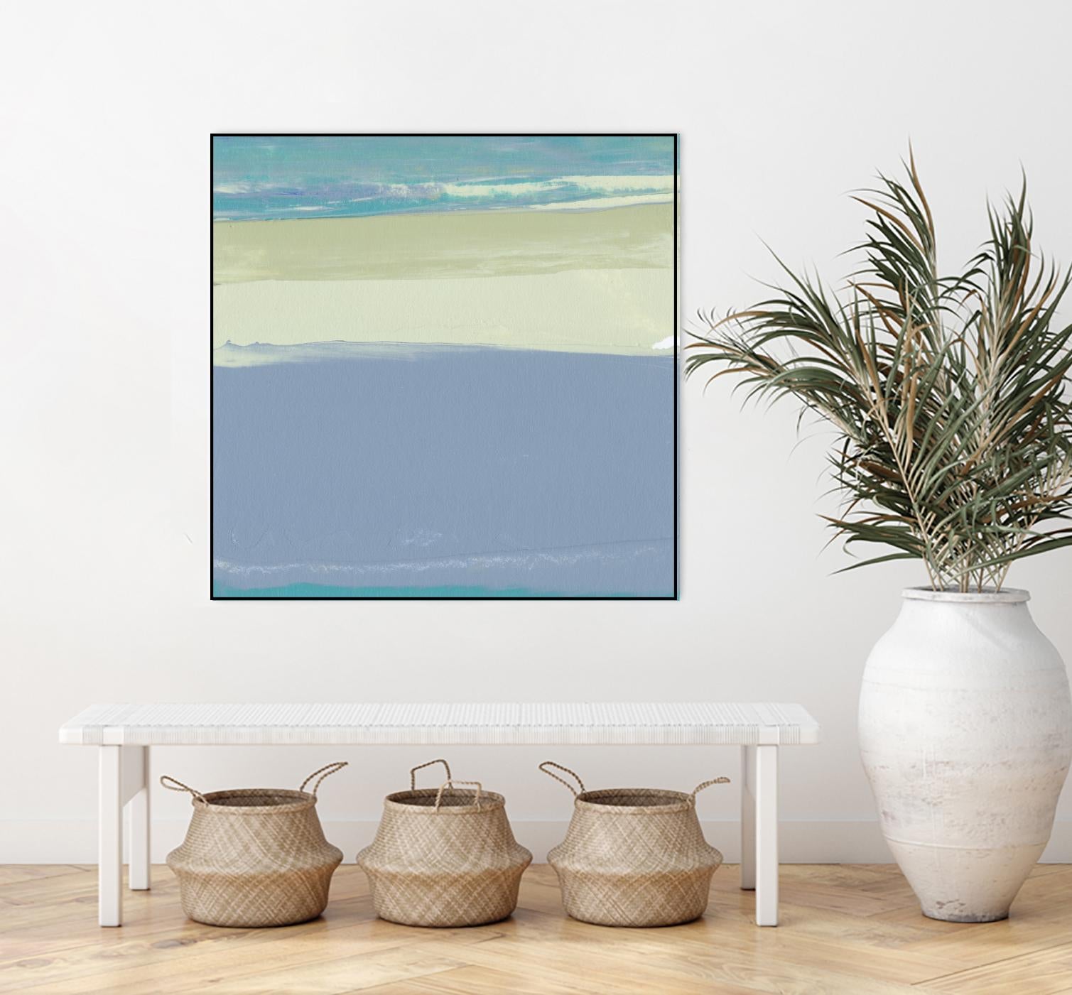 Blue Coast I by Sharon Gordon on GIANT ART - beige abstract