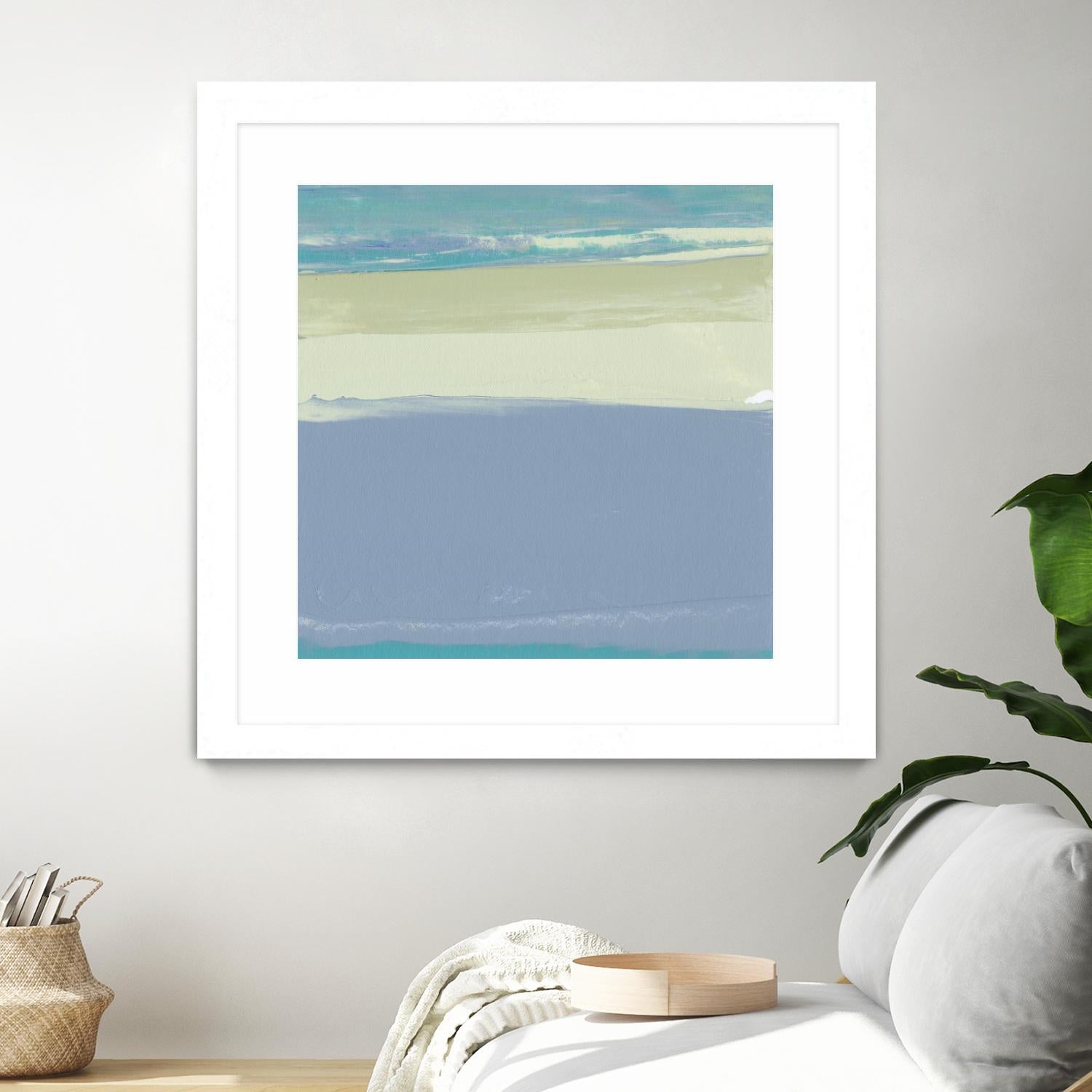 Blue Coast I by Sharon Gordon on GIANT ART - beige abstract