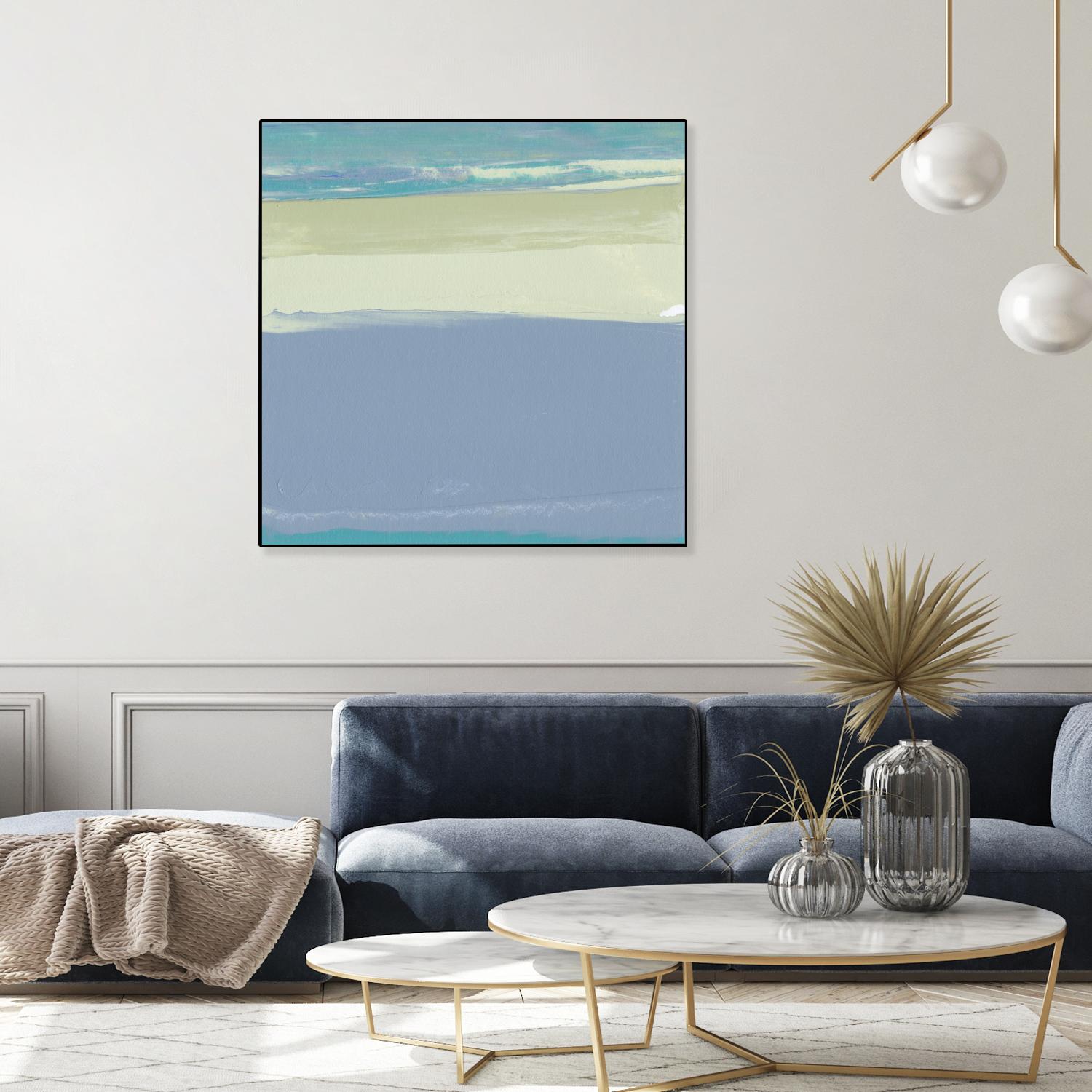 Blue Coast I by Sharon Gordon on GIANT ART - beige abstract