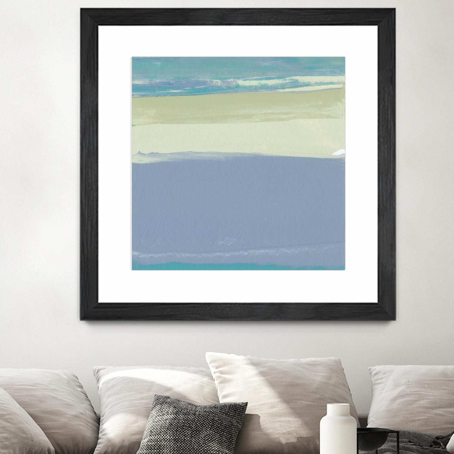 Blue Coast I by Sharon Gordon on GIANT ART - beige abstract