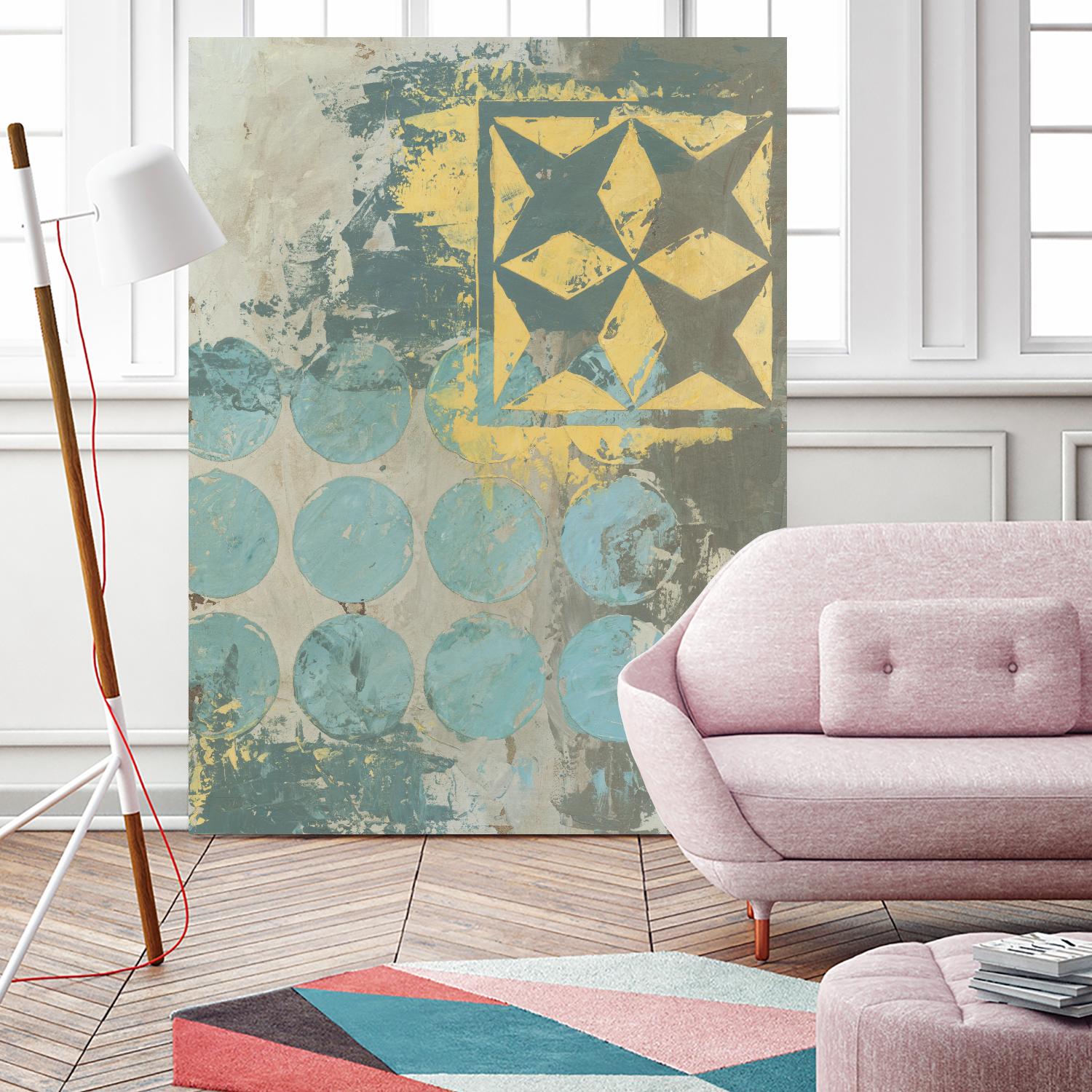 Dots and Stars II by Megan Meagher on GIANT ART - blue abstract