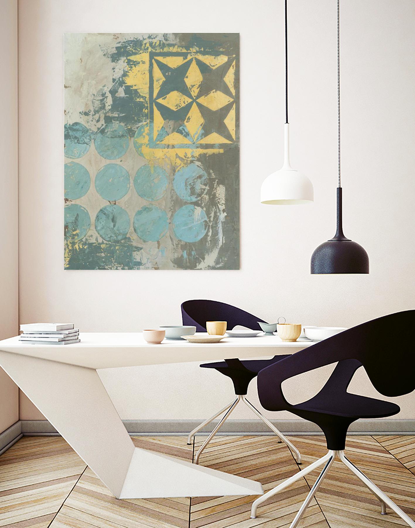 Dots and Stars II by Megan Meagher on GIANT ART - blue abstract