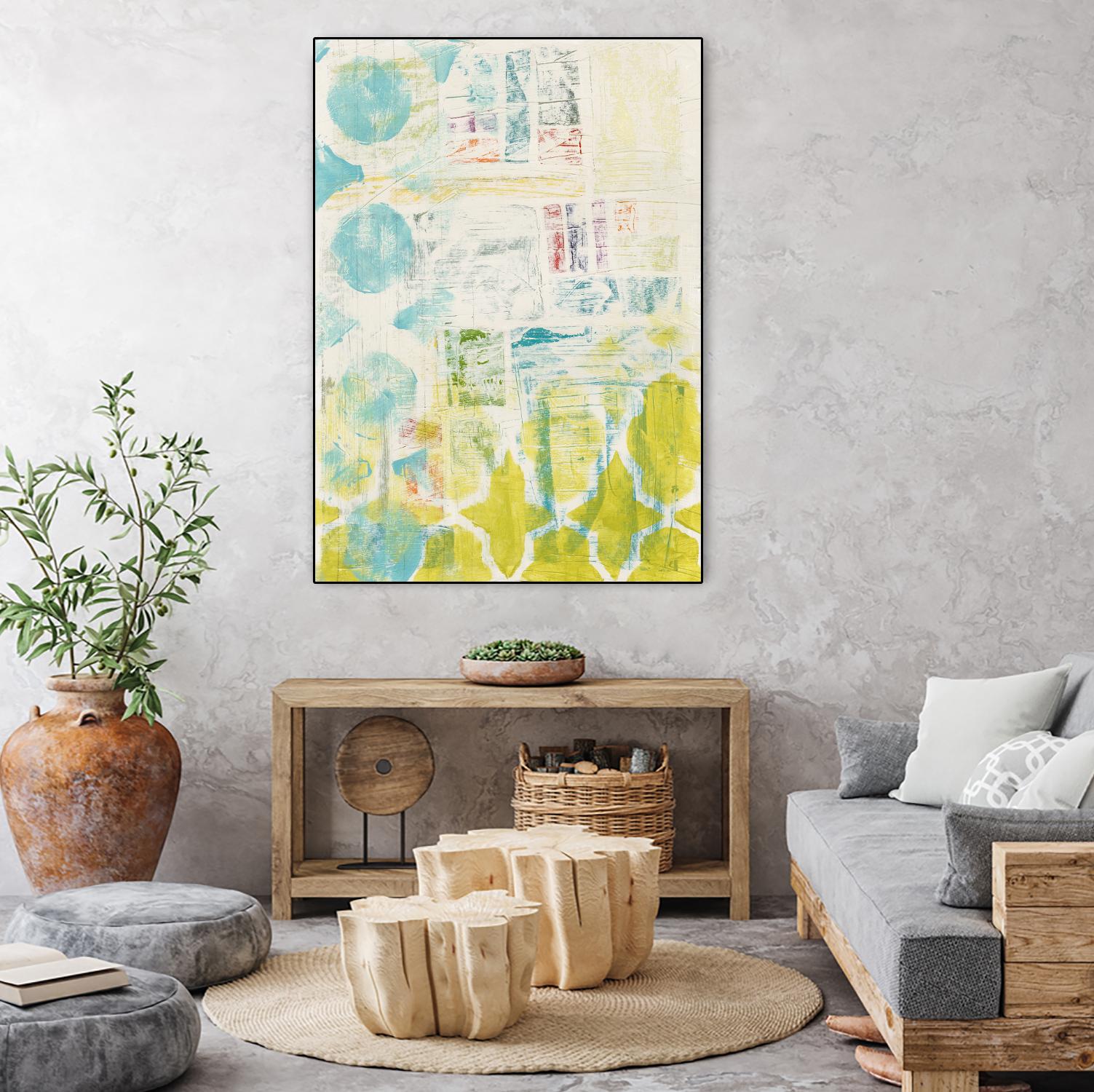 Lattice Progression I by June Erica Vess on GIANT ART - green abstract