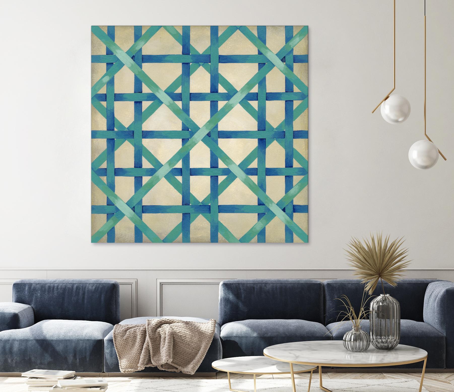 Woven Symmetry I by Chariklia Zarris on GIANT ART - blue patterns