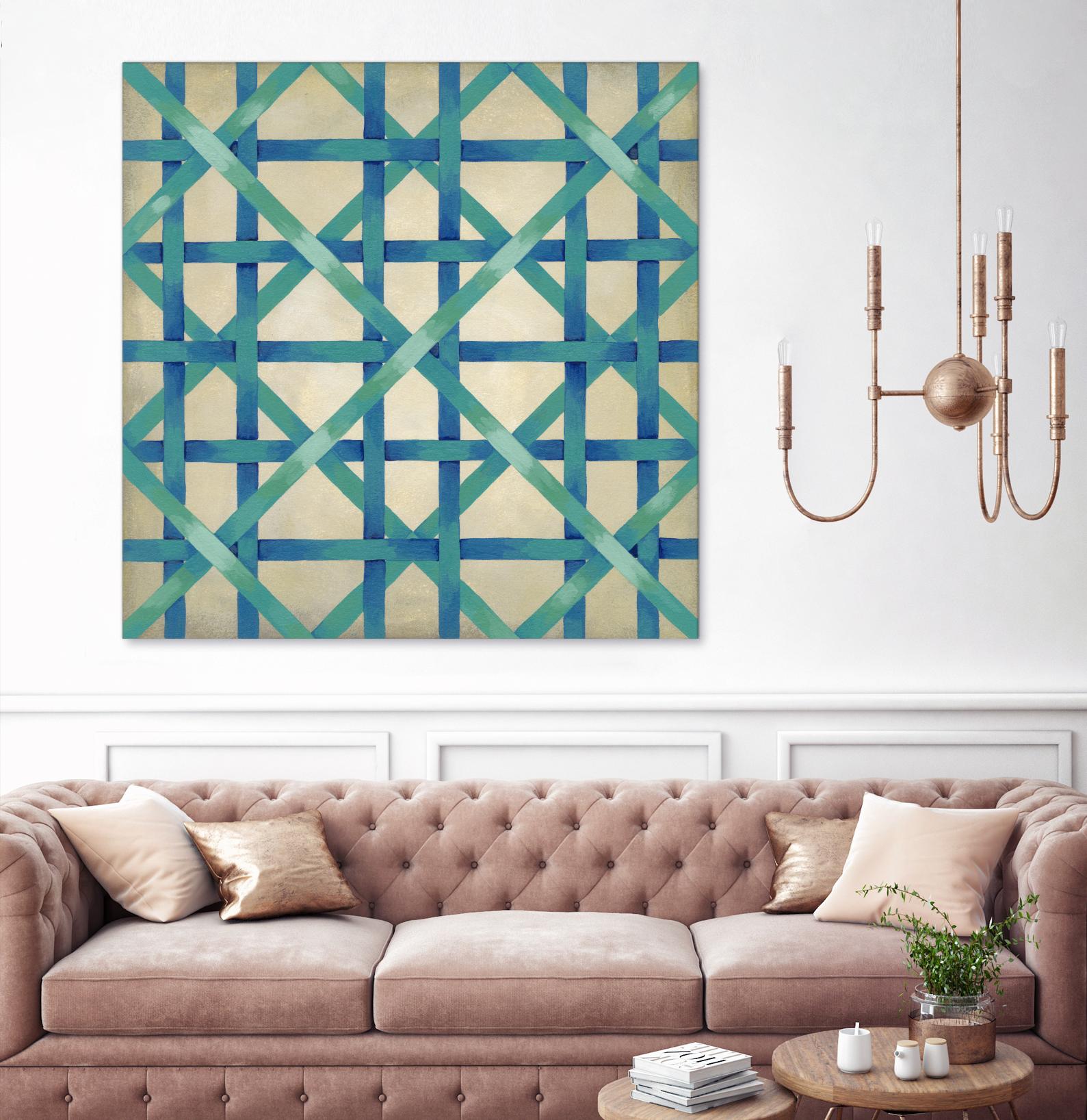 Woven Symmetry I by Chariklia Zarris on GIANT ART - blue patterns