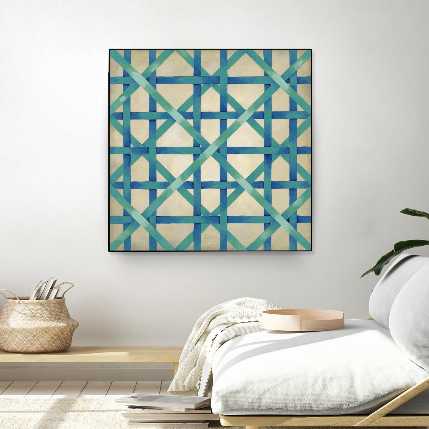 Woven Symmetry I by Chariklia Zarris on GIANT ART - blue patterns