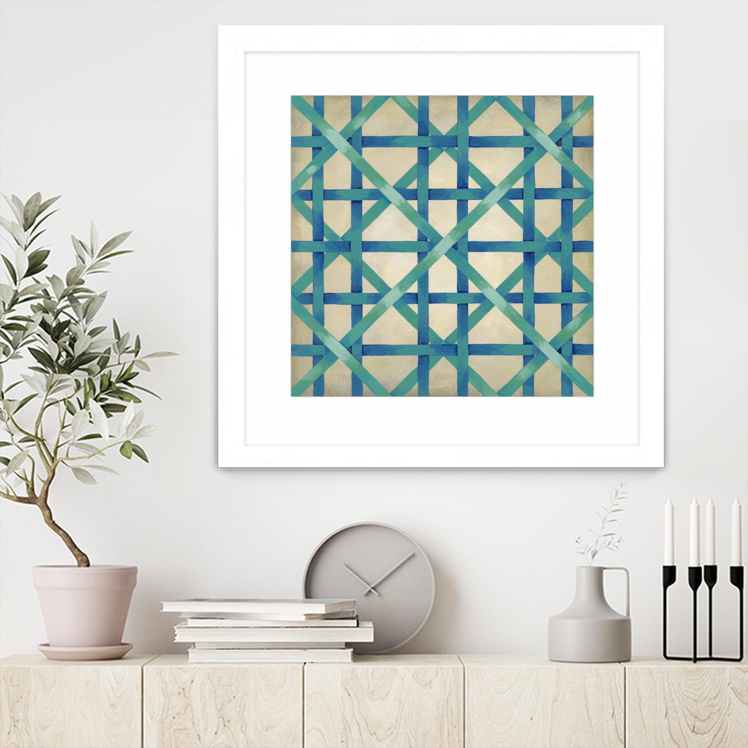 Woven Symmetry I by Chariklia Zarris on GIANT ART - blue patterns