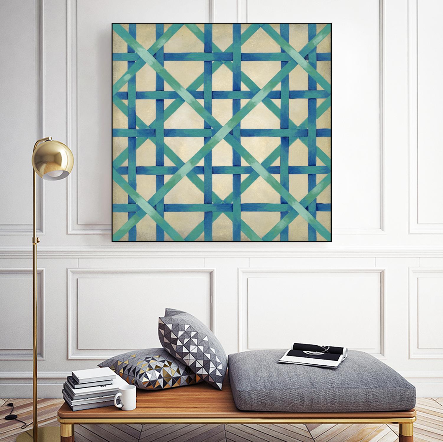 Woven Symmetry I by Chariklia Zarris on GIANT ART - blue patterns