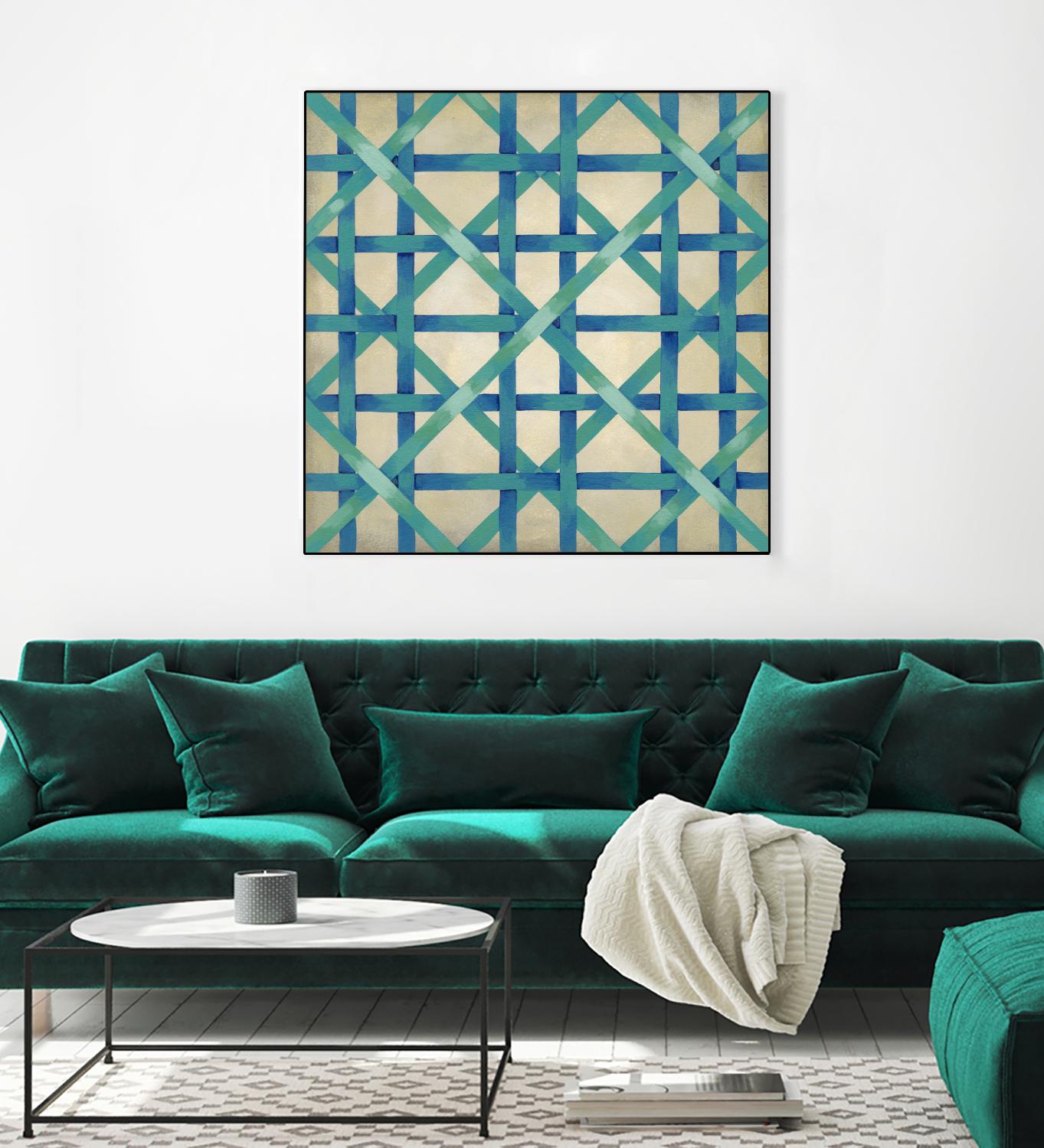 Woven Symmetry I by Chariklia Zarris on GIANT ART - blue patterns