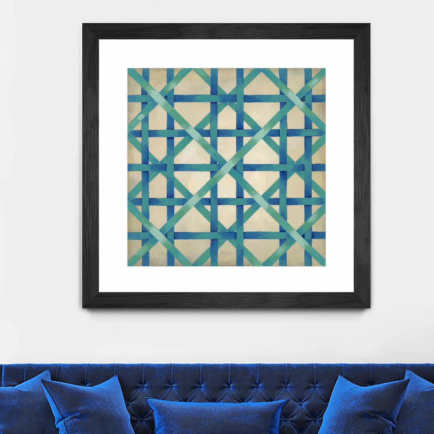 Woven Symmetry I by Chariklia Zarris on GIANT ART - blue patterns