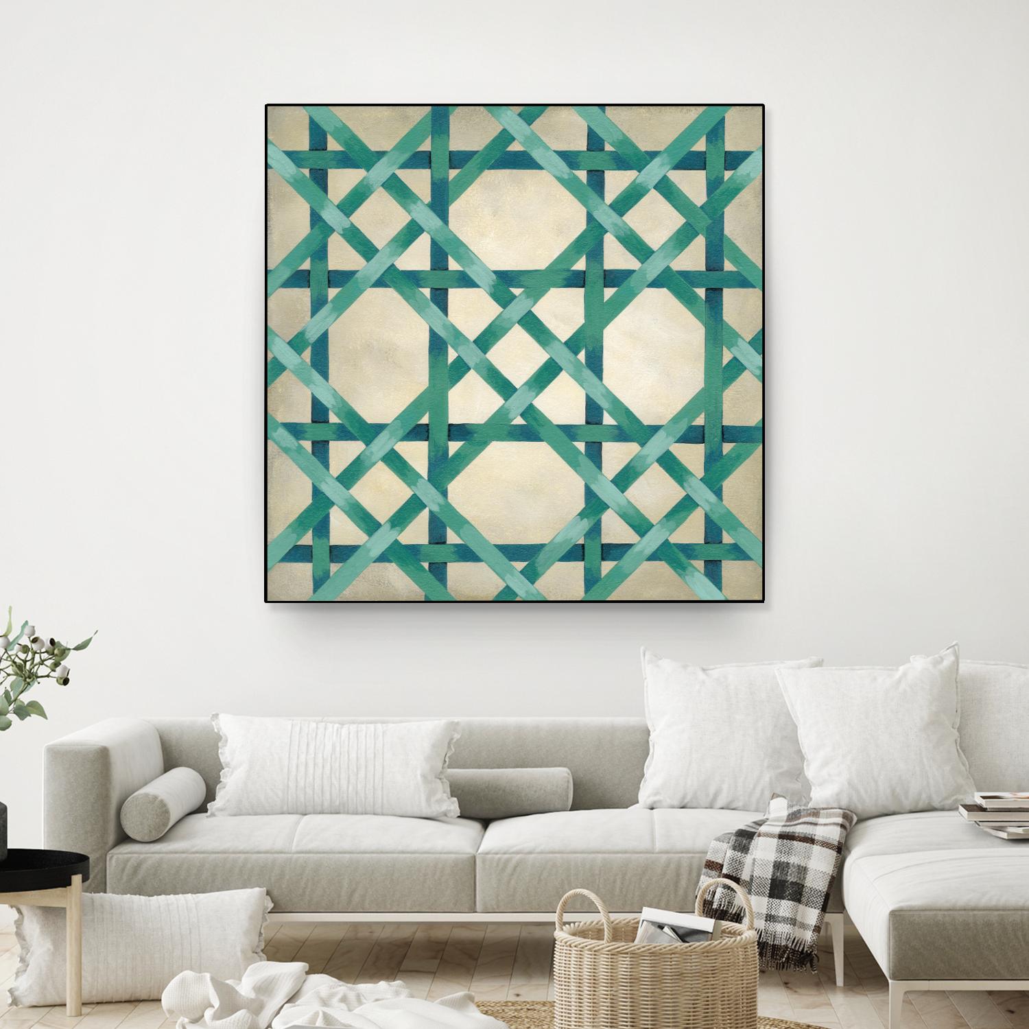Woven Symmetry VI by Chariklia Zarris on GIANT ART - green patterns