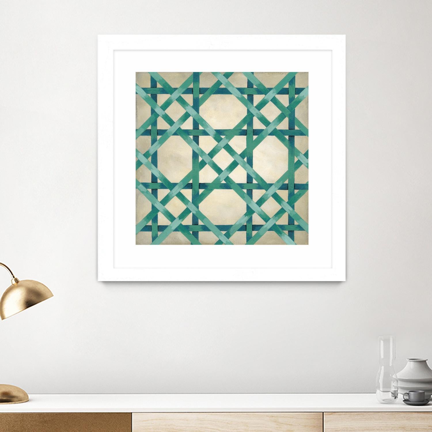 Woven Symmetry VI by Chariklia Zarris on GIANT ART - green patterns