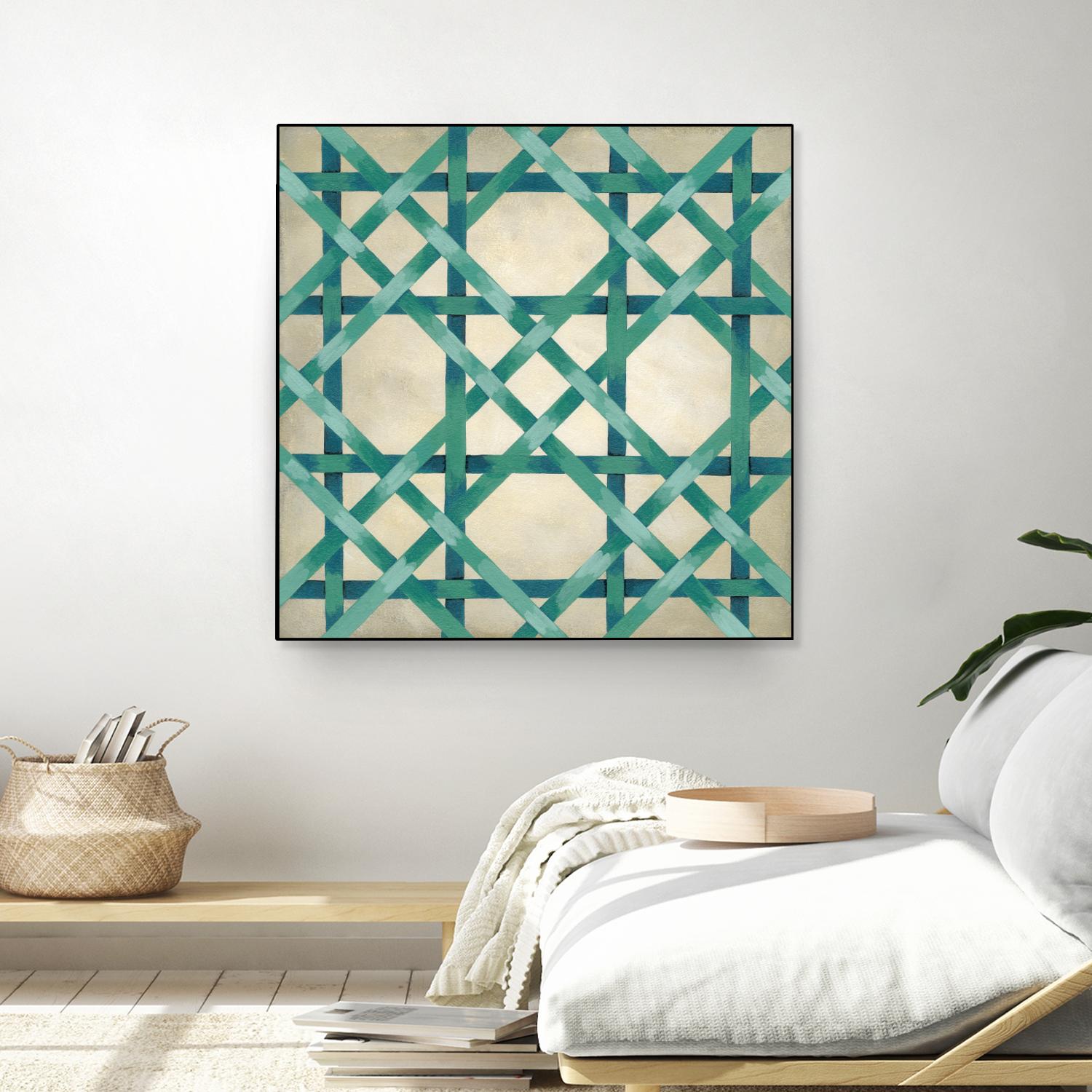 Woven Symmetry VI by Chariklia Zarris on GIANT ART - green patterns