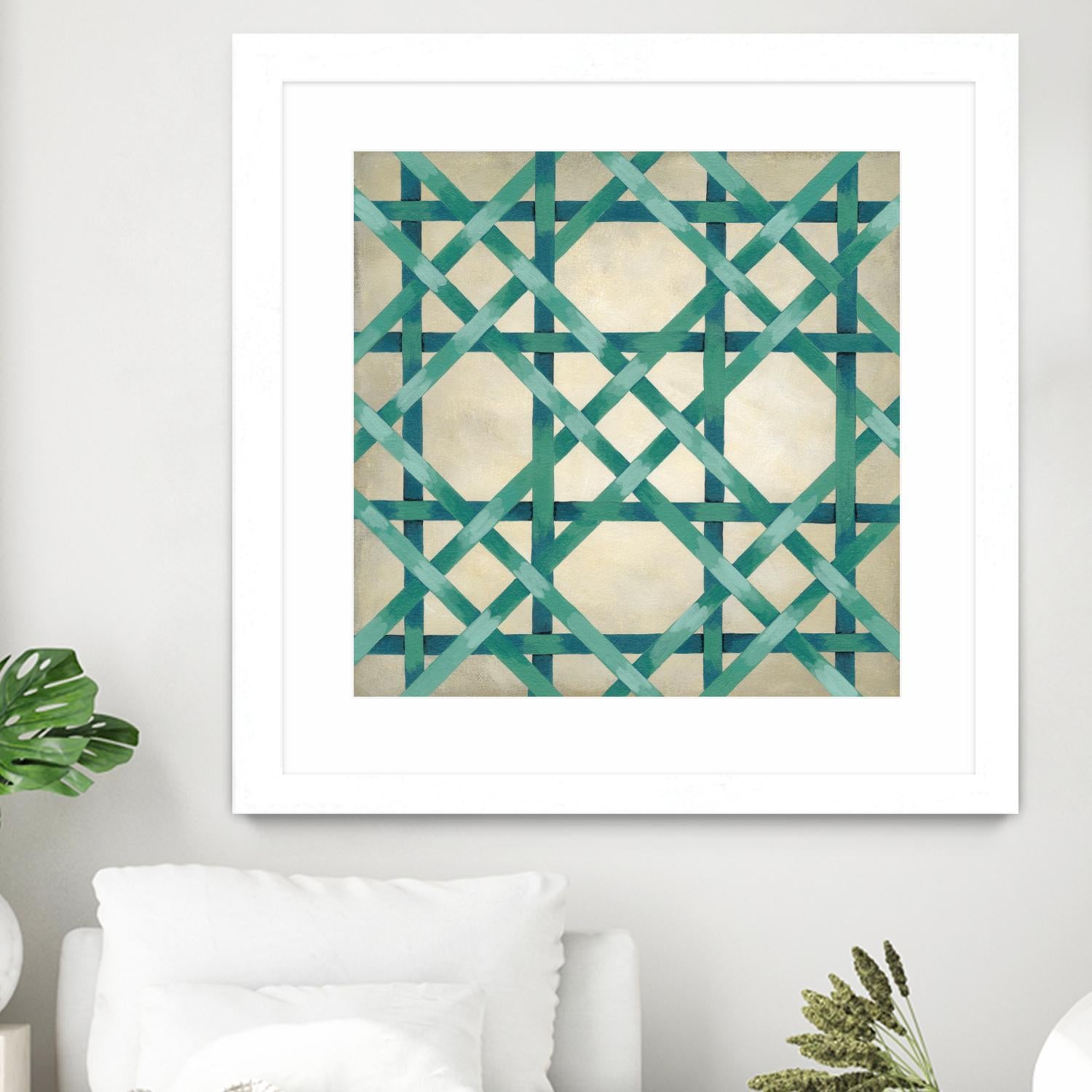 Woven Symmetry VI by Chariklia Zarris on GIANT ART - green patterns