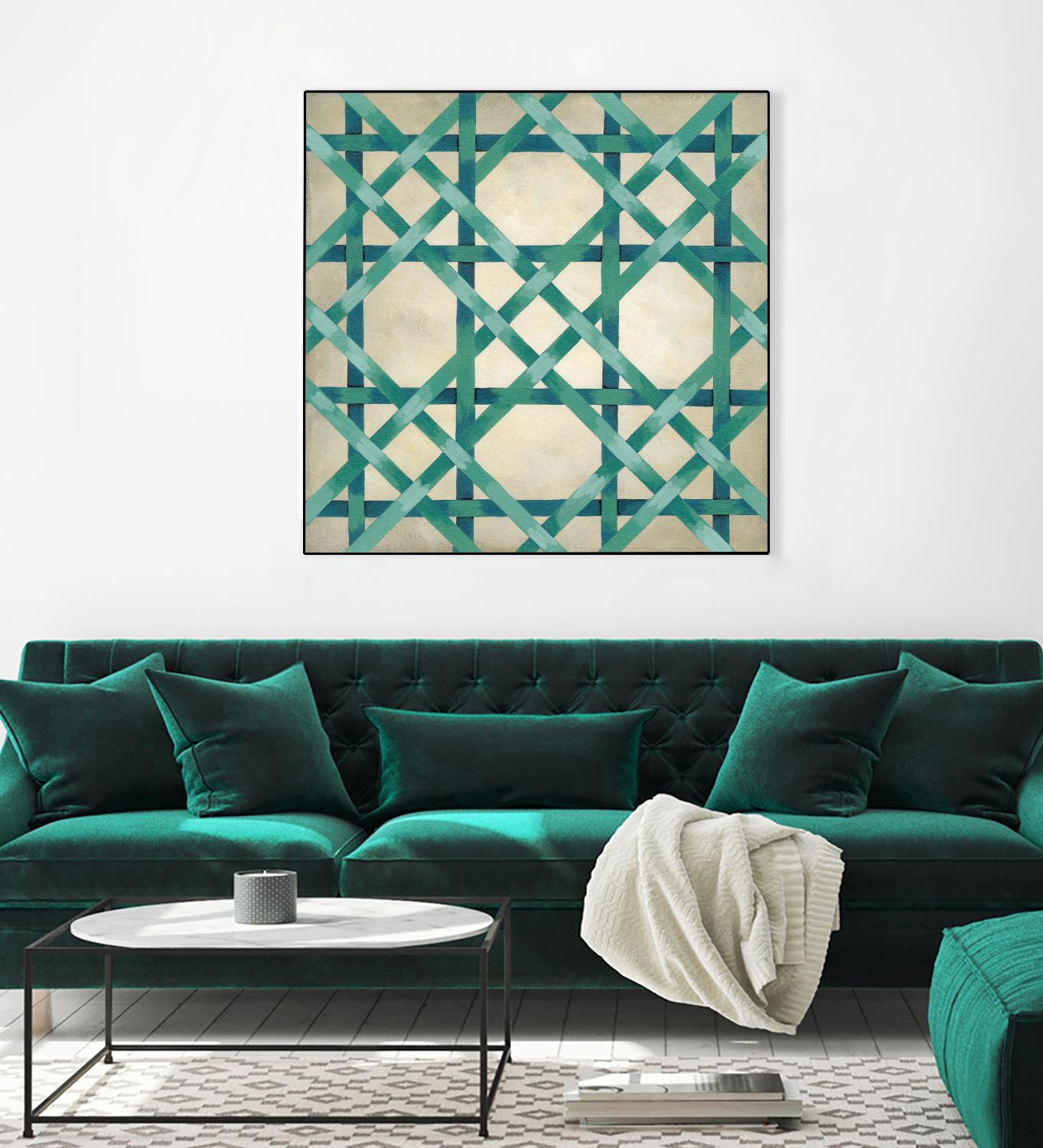 Woven Symmetry VI by Chariklia Zarris on GIANT ART - green patterns