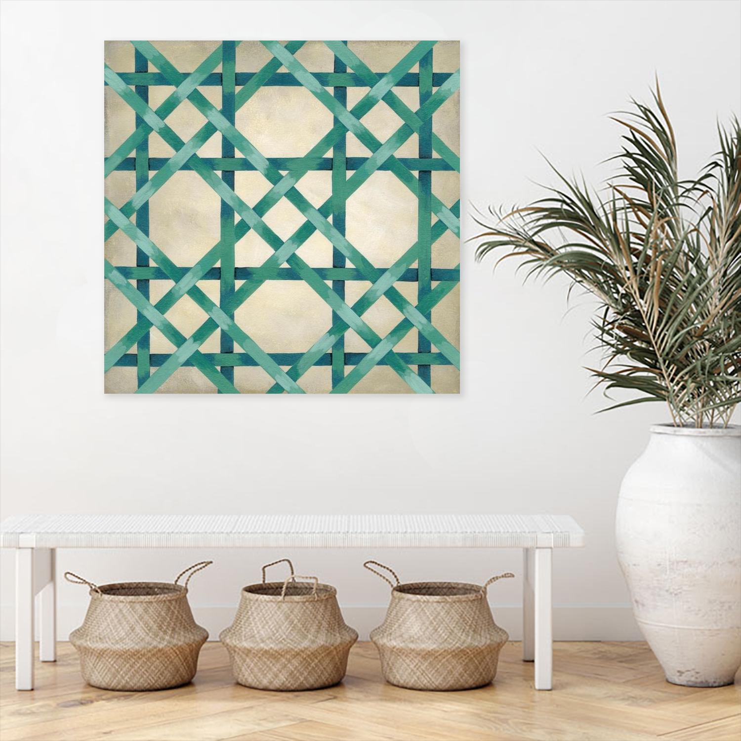 Woven Symmetry VI by Chariklia Zarris on GIANT ART - green patterns