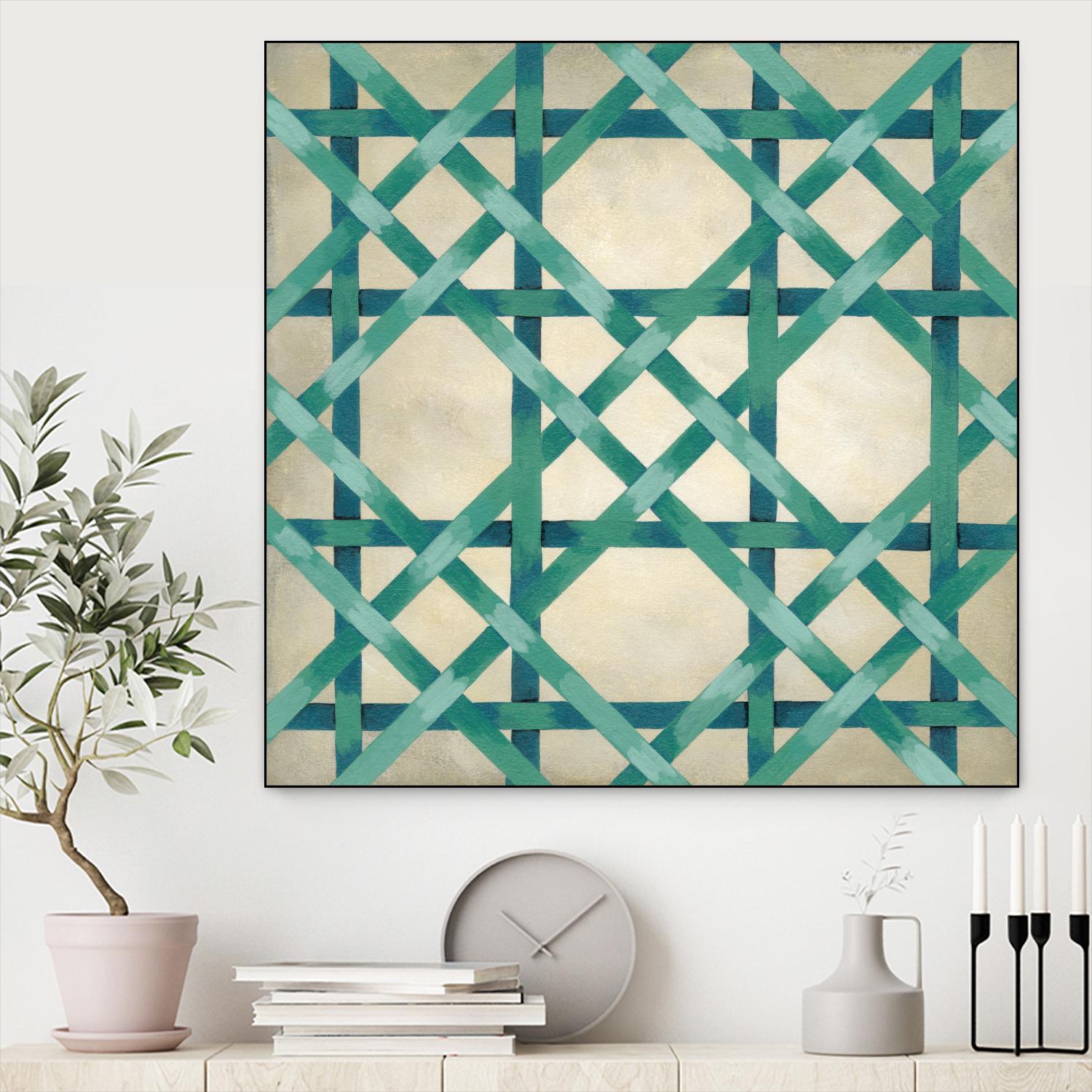 Woven Symmetry VI by Chariklia Zarris on GIANT ART - green patterns