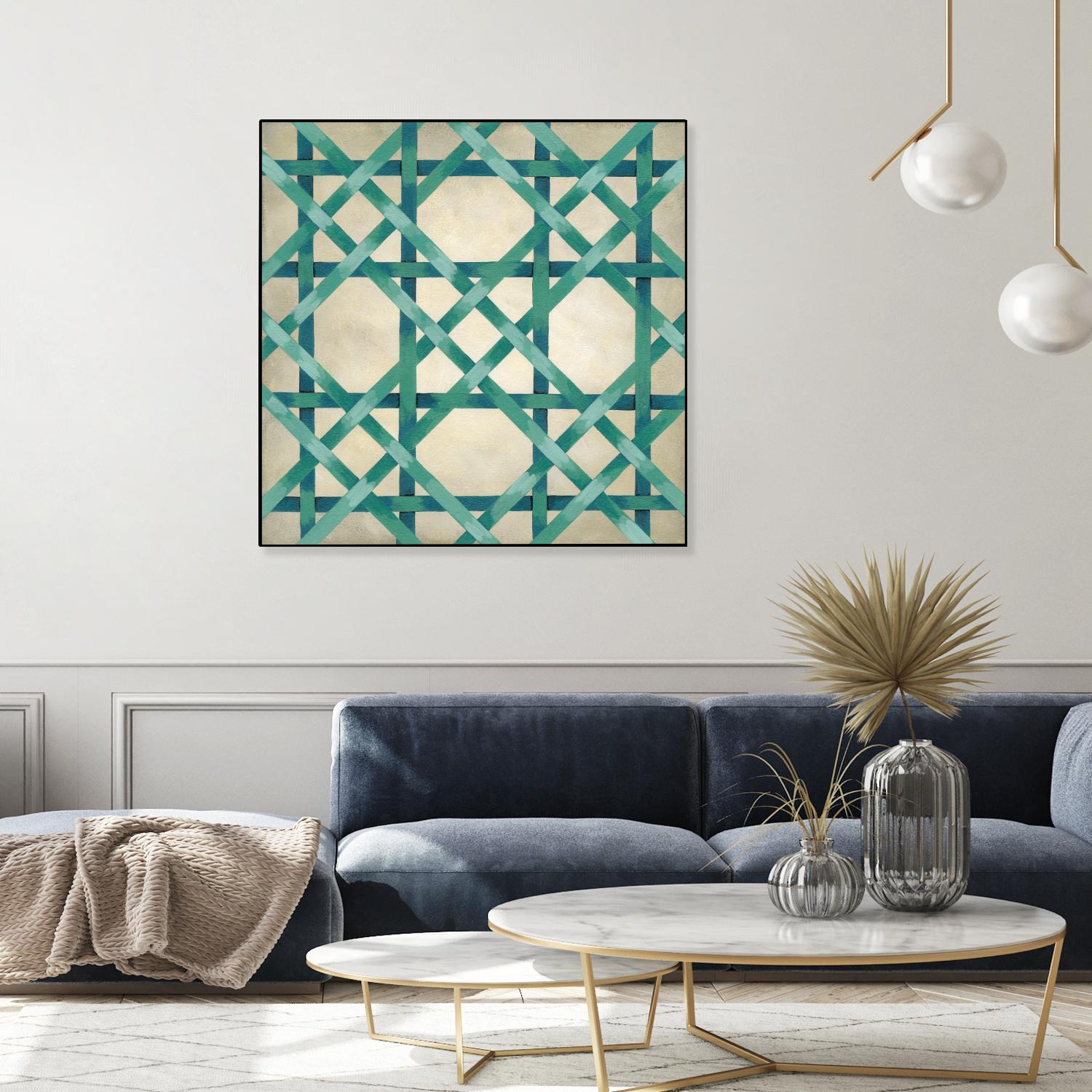 Woven Symmetry VI by Chariklia Zarris on GIANT ART - green patterns