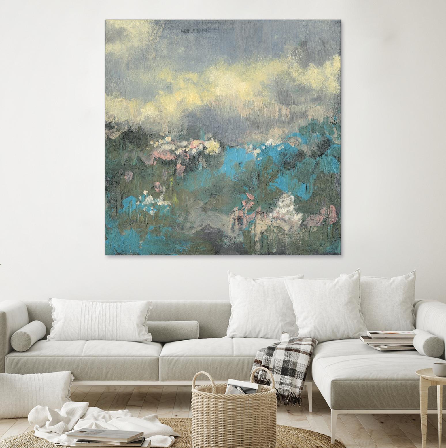 Painterly Field I by Jennifer Goldberger on GIANT ART - blue abstract