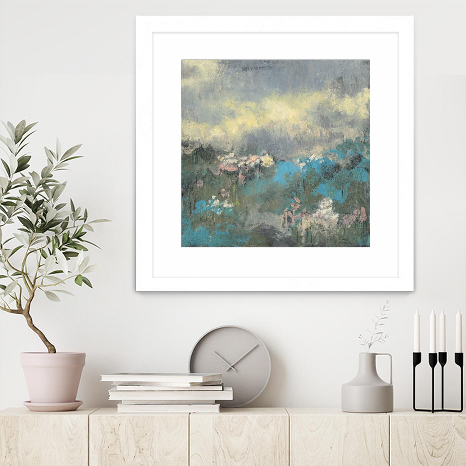 Painterly Field I by Jennifer Goldberger on GIANT ART - blue abstract