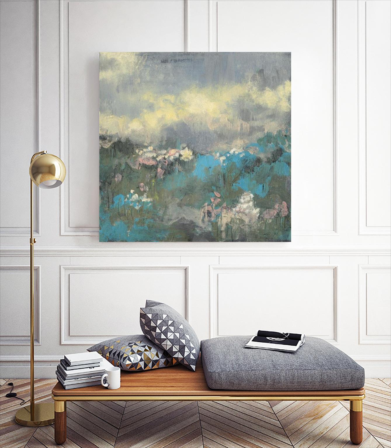 Painterly Field I by Jennifer Goldberger on GIANT ART - blue abstract