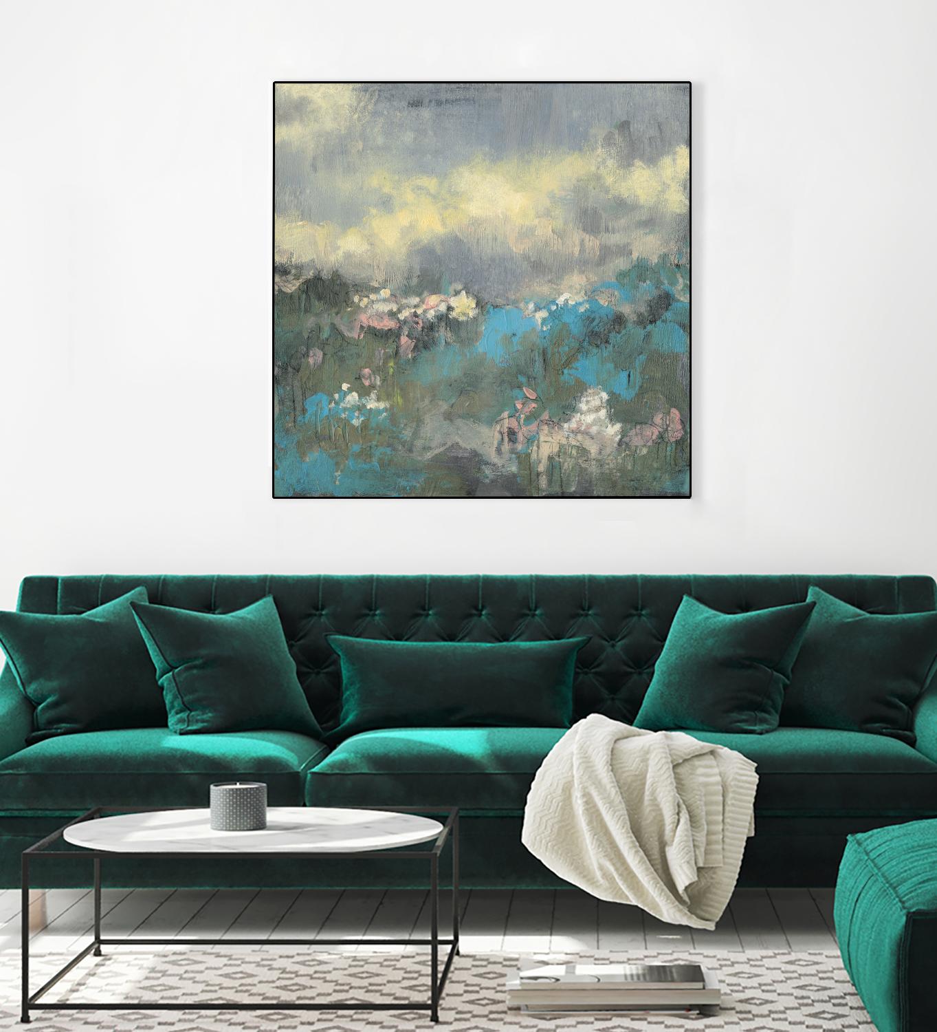 Painterly Field I by Jennifer Goldberger on GIANT ART - blue abstract