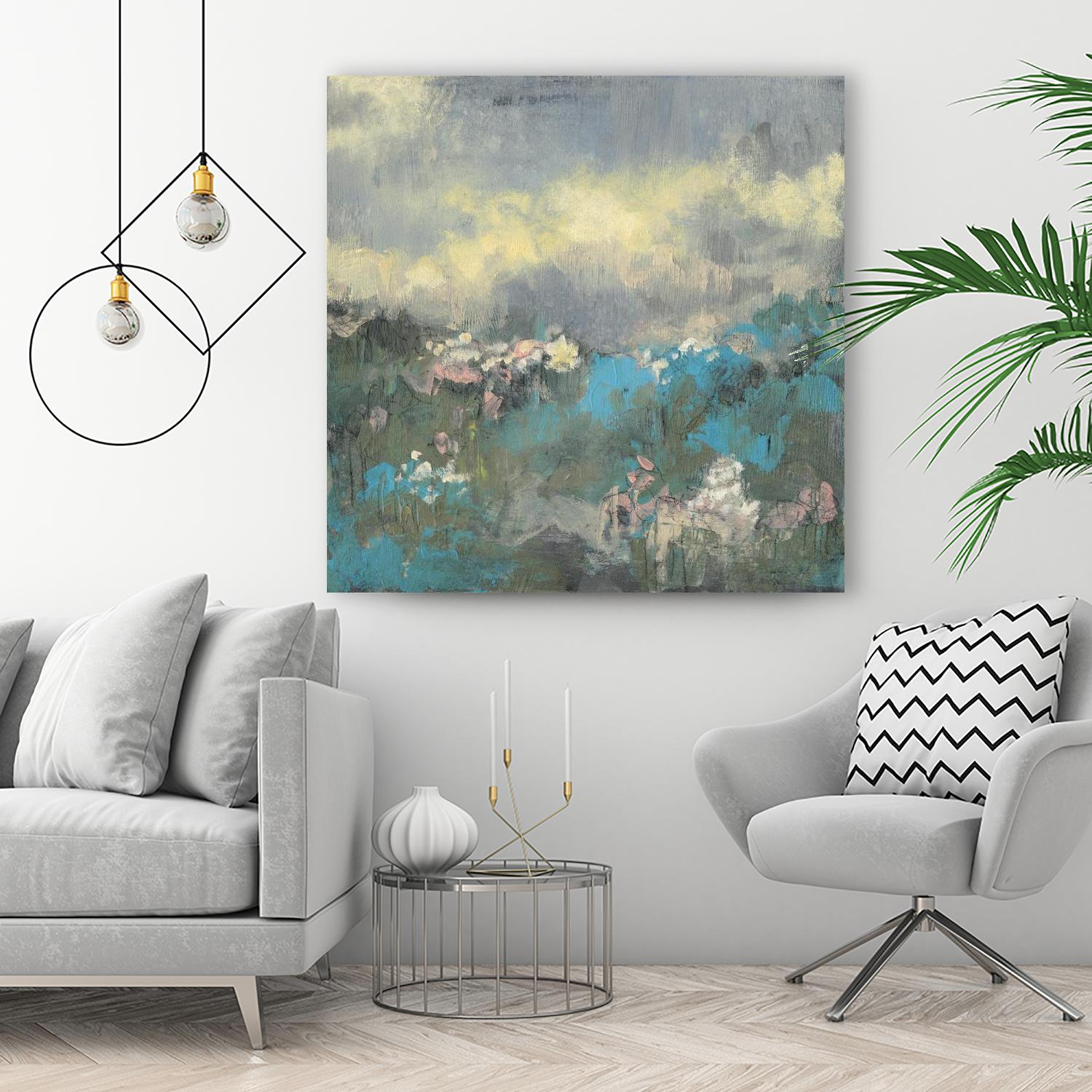 Painterly Field I by Jennifer Goldberger on GIANT ART - blue abstract