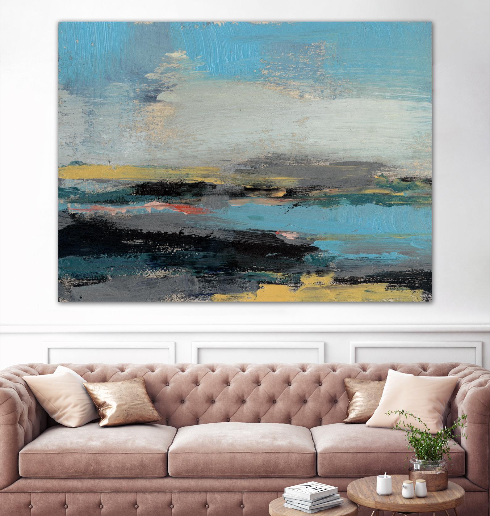 Bold Horizon II by Jennifer Goldberger on GIANT ART - blue abstract