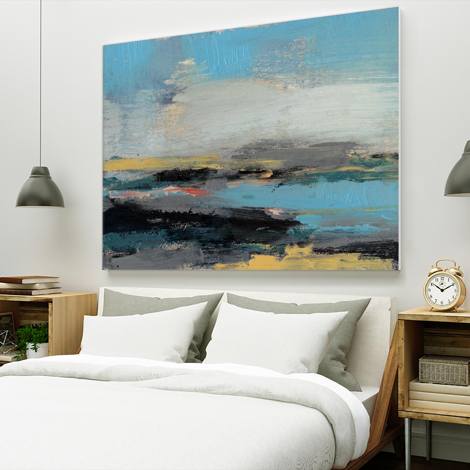 Bold Horizon II by Jennifer Goldberger on GIANT ART - blue abstract