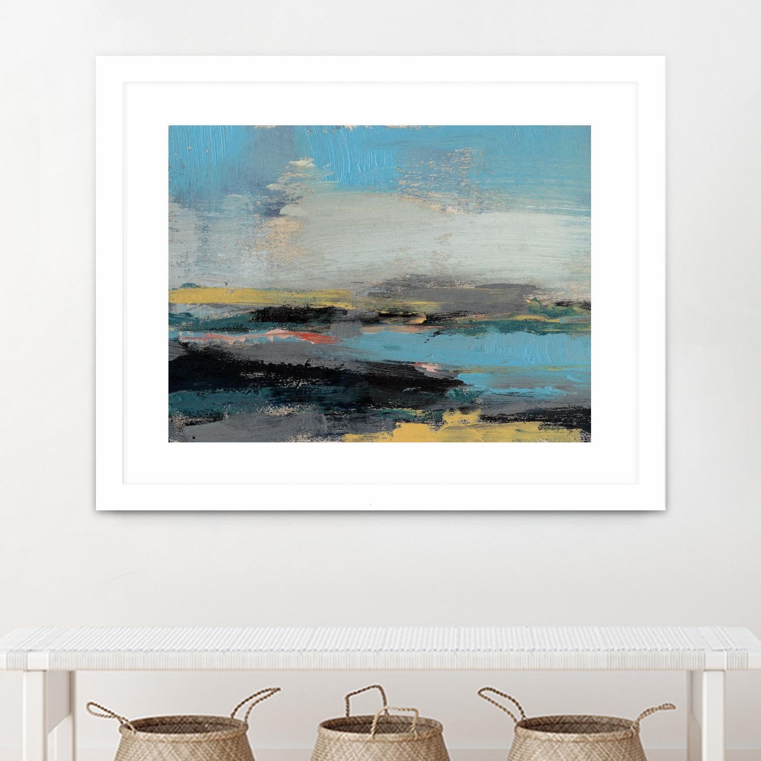 Bold Horizon II by Jennifer Goldberger on GIANT ART - blue abstract