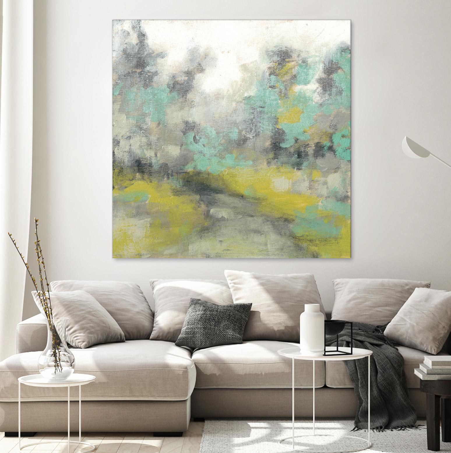 Pastel Walk II by Jennifer Goldberger on GIANT ART - green abstract
