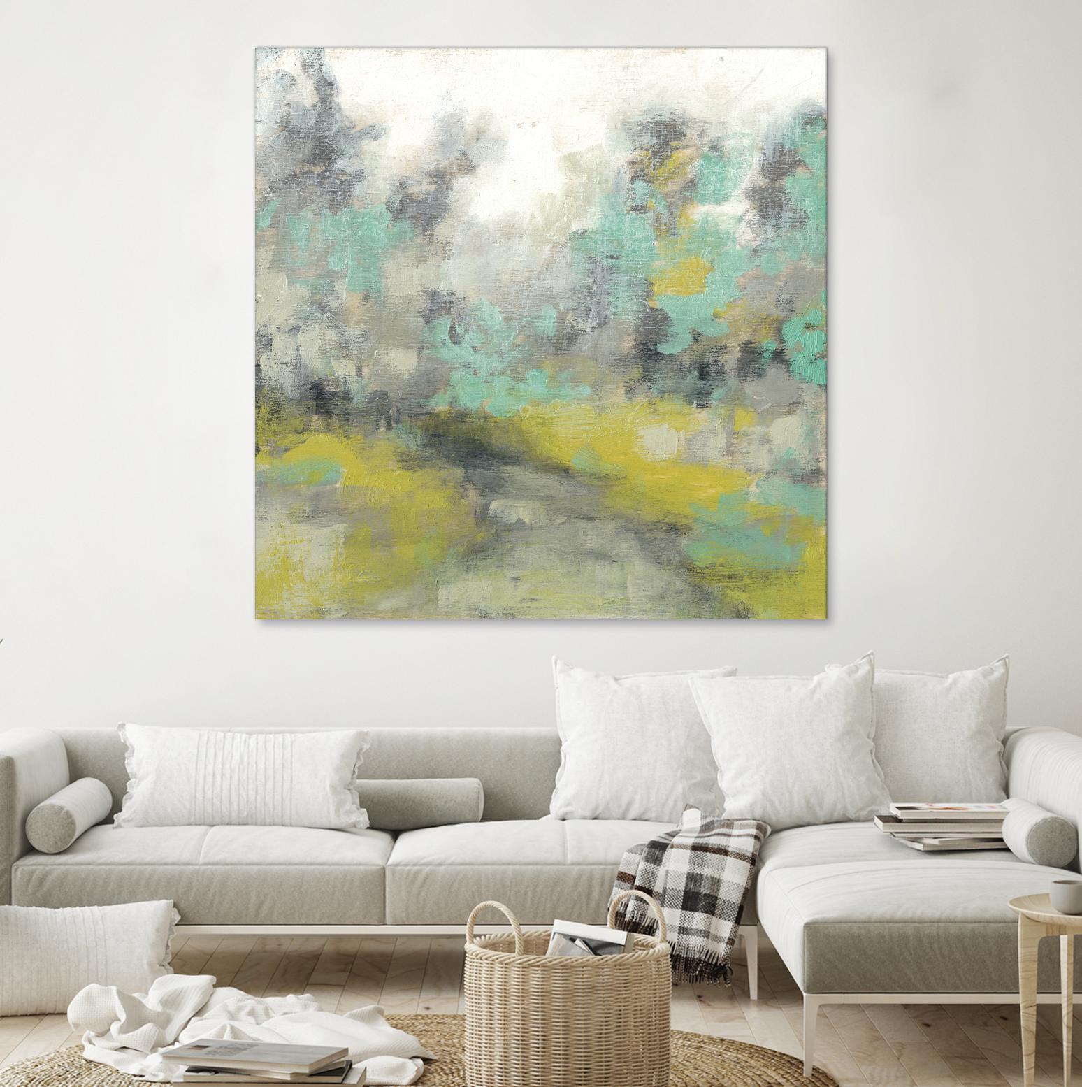 Pastel Walk II by Jennifer Goldberger on GIANT ART - green abstract
