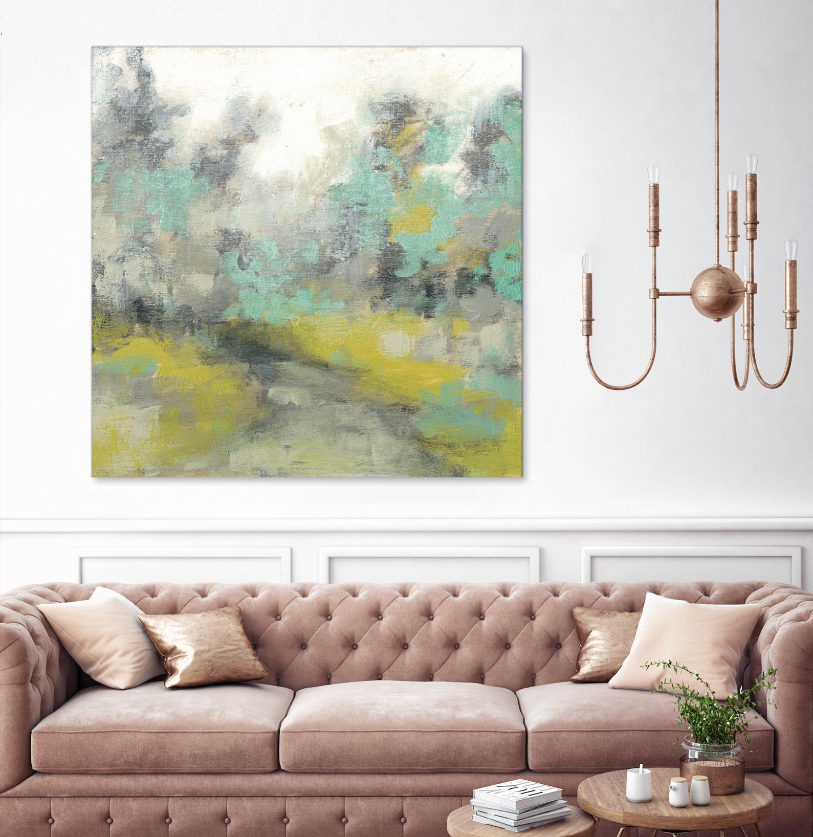 Pastel Walk II by Jennifer Goldberger on GIANT ART - green abstract